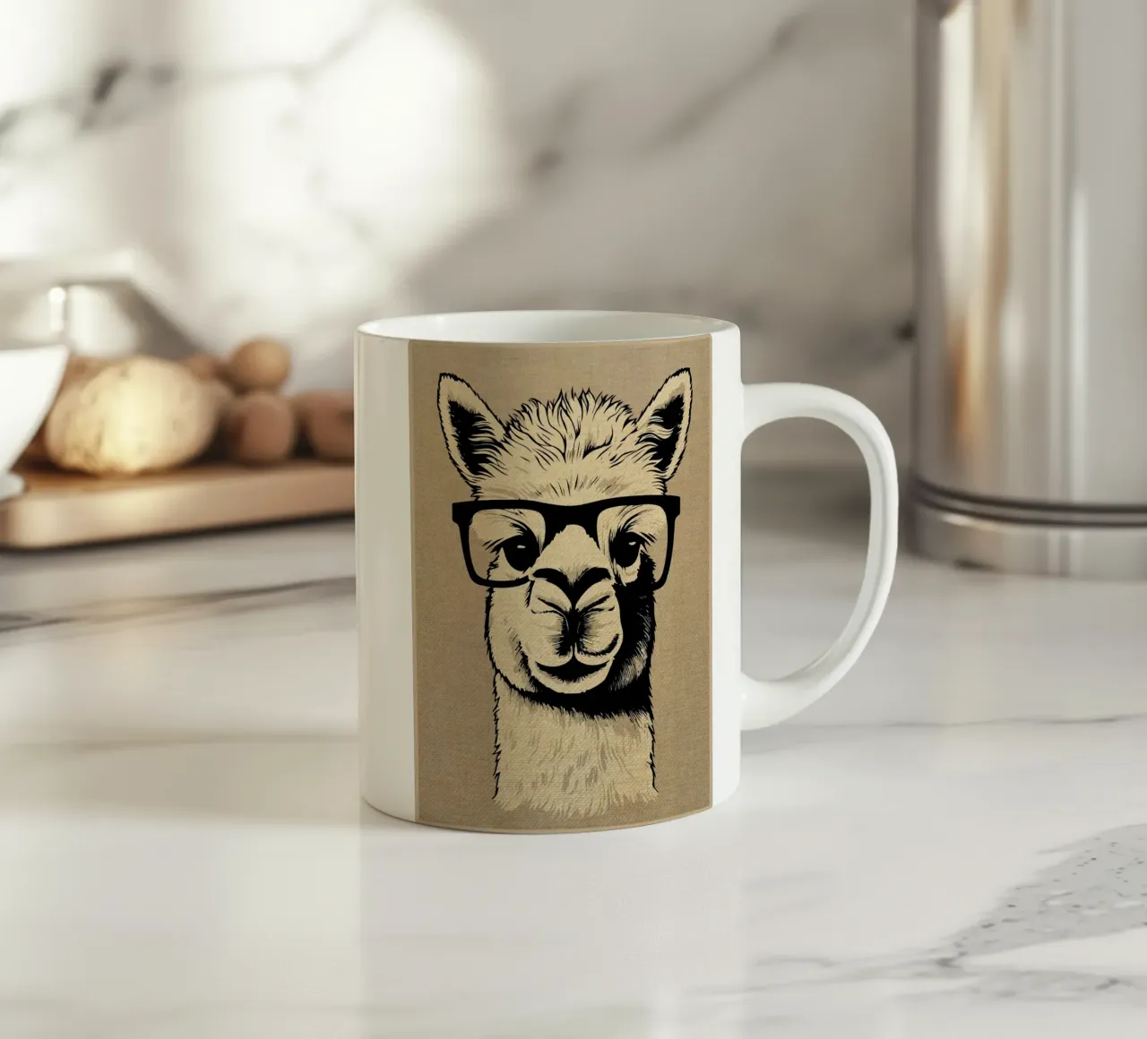 Divertente Alpaca Hipster tazza in ceramica da Drew Studio