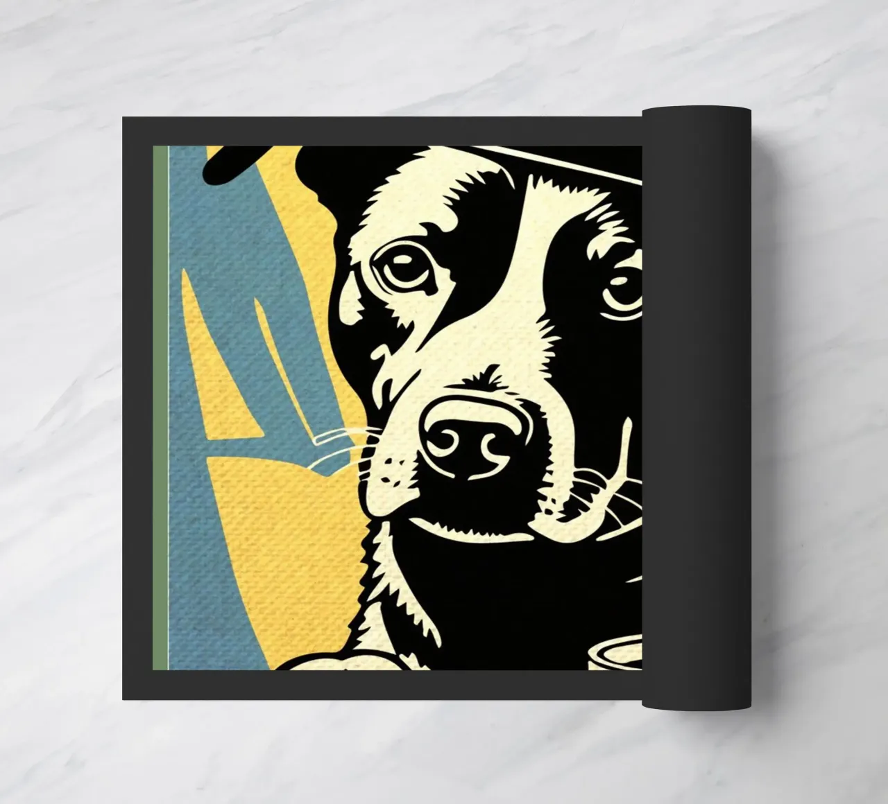 Cane con berretto e caffè zerbino da Drew Studio