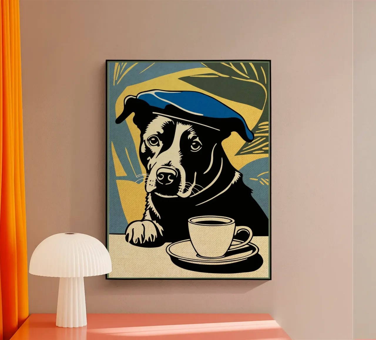 Cane con berretto e caffè plexiglass da Drew Studio