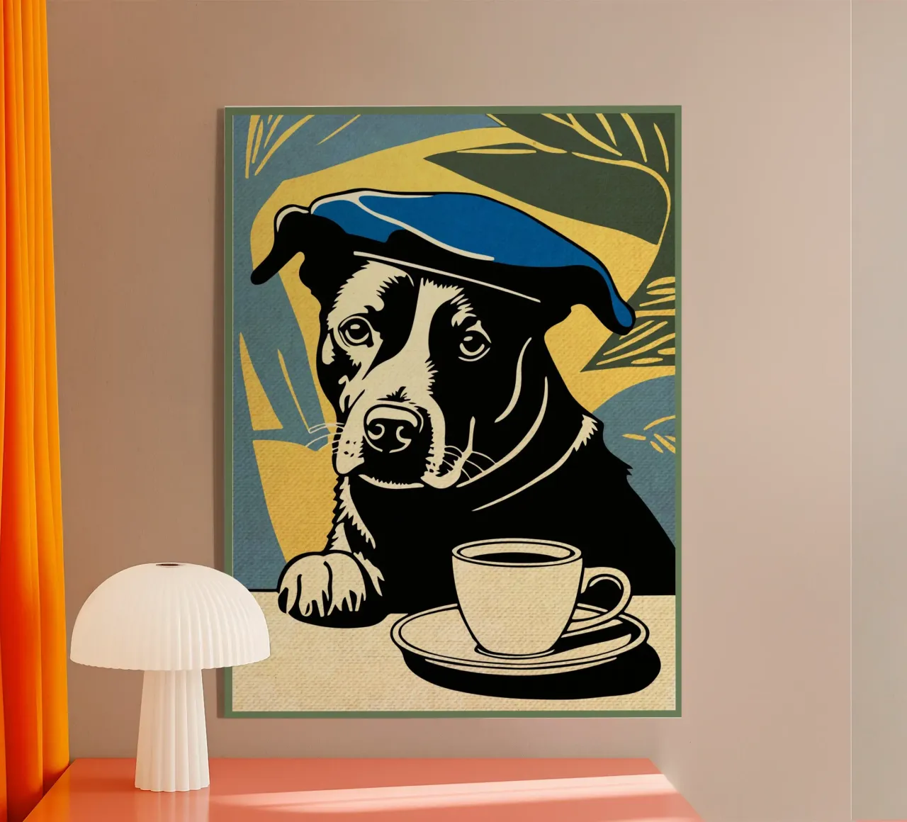 Cane con berretto e caffè plexiglass da Drew Studio