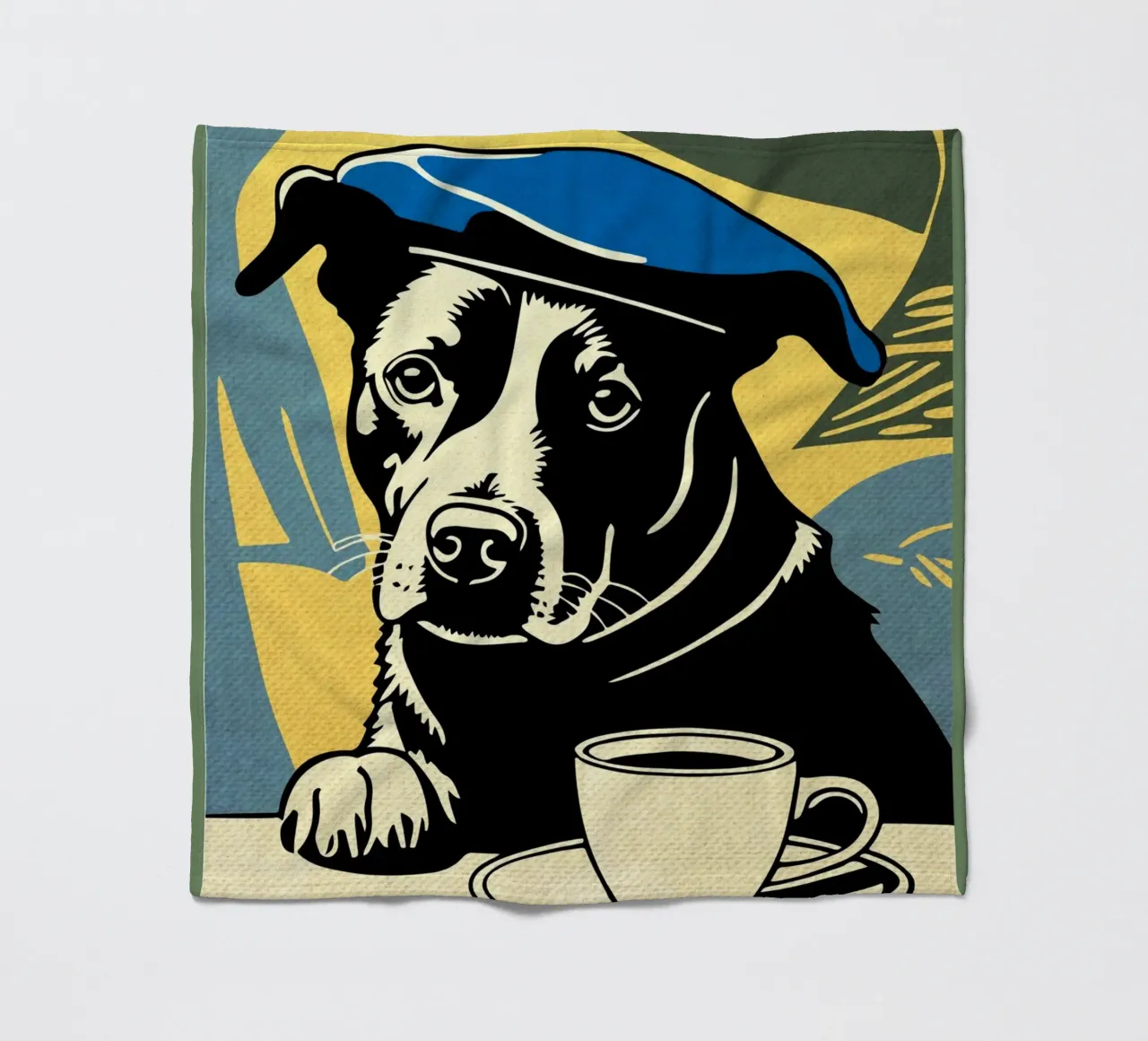 Cane con berretto e caffè coperta in pile da Drew Studio