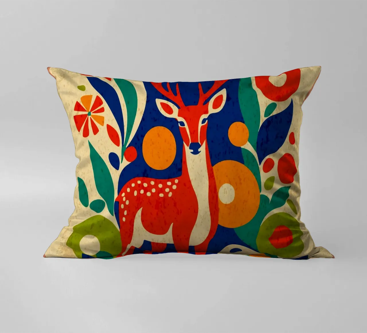 Cervo con motivo floreale cuscino da Drew Studio