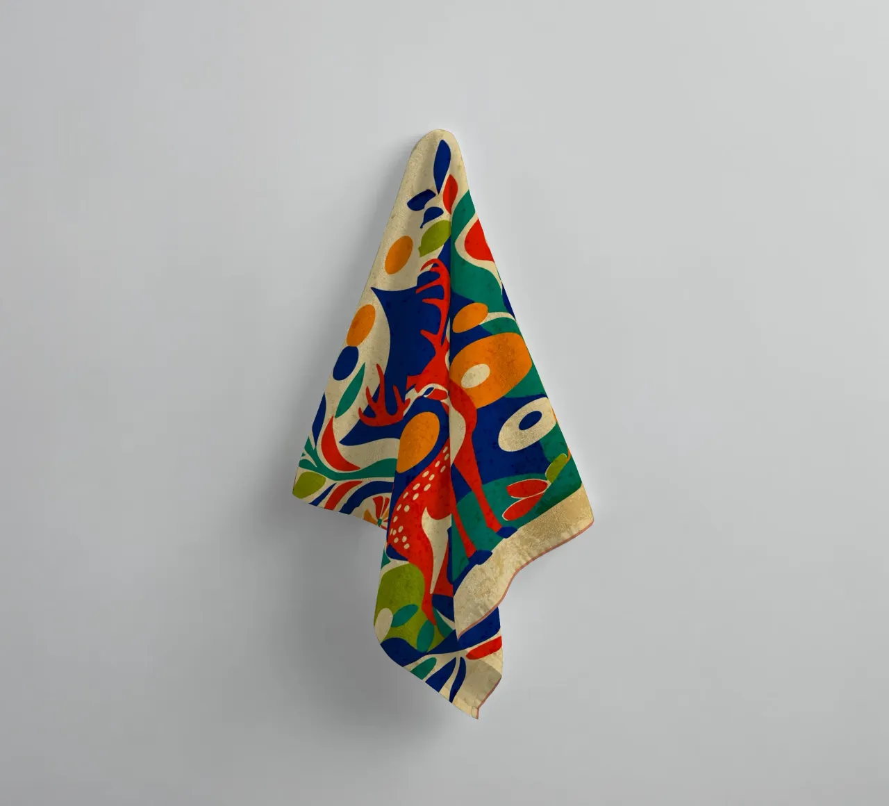 Cerf dans un motif floral serviette de bain de Drew Studio