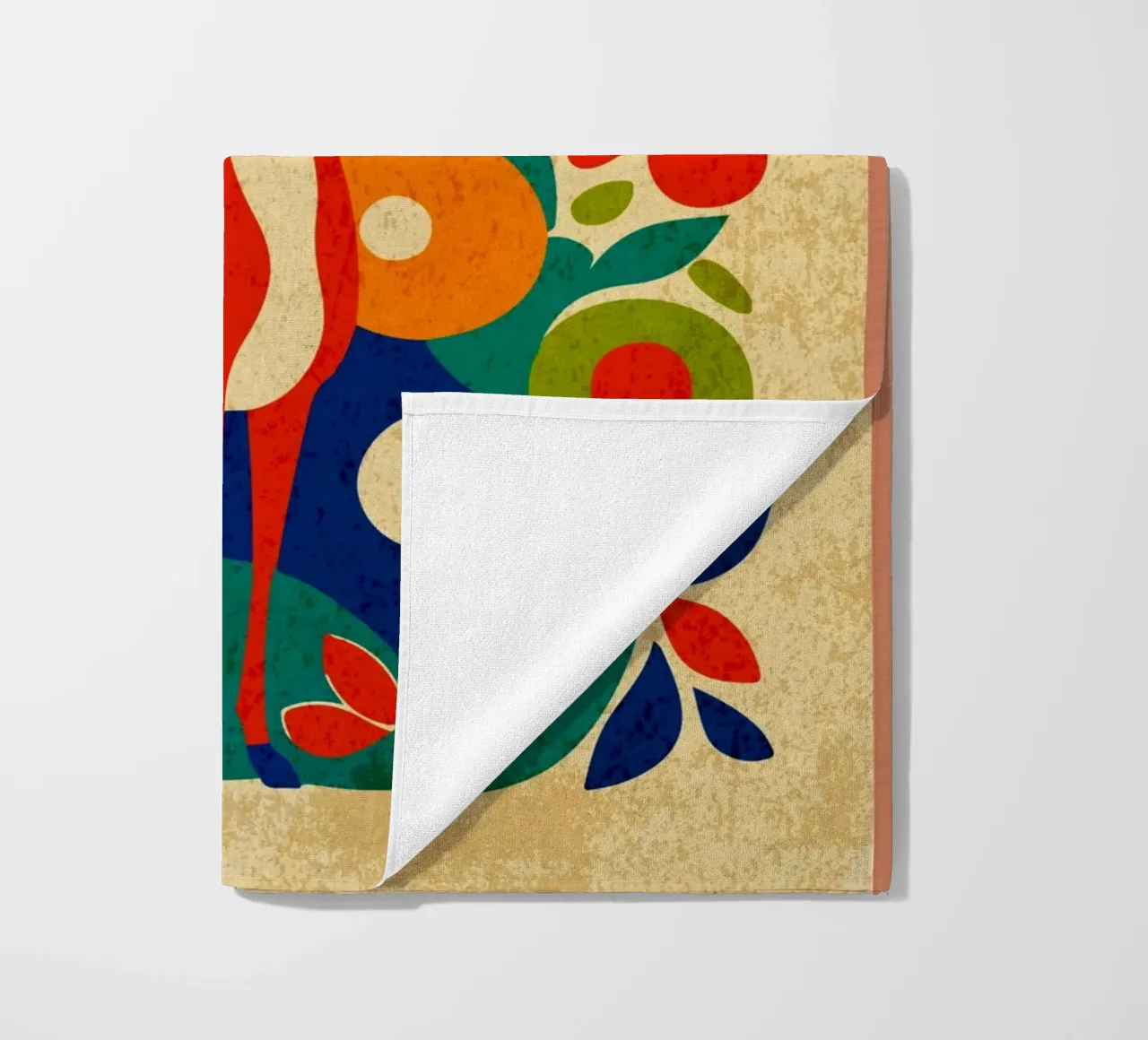 Cervo con motivo floreale telo mare da Drew Studio