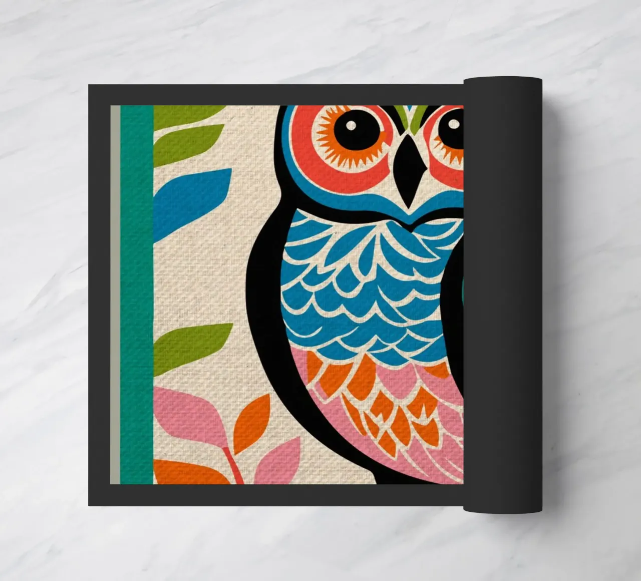 Stampa d'arte di un gufo carino zerbino da Drew Studio