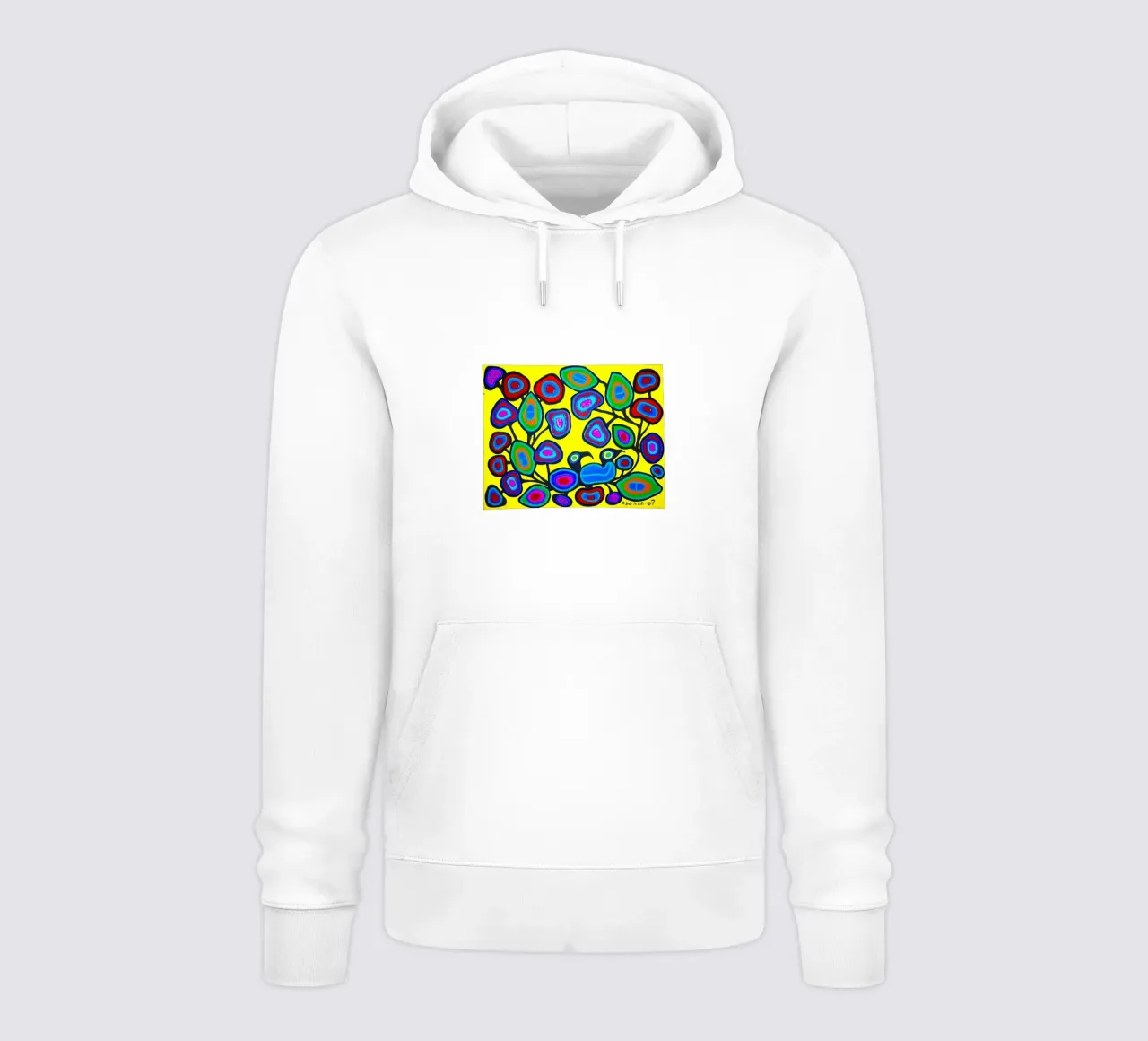 Floreale su giallo felpa con cappuccio da ARTMAIACREATION