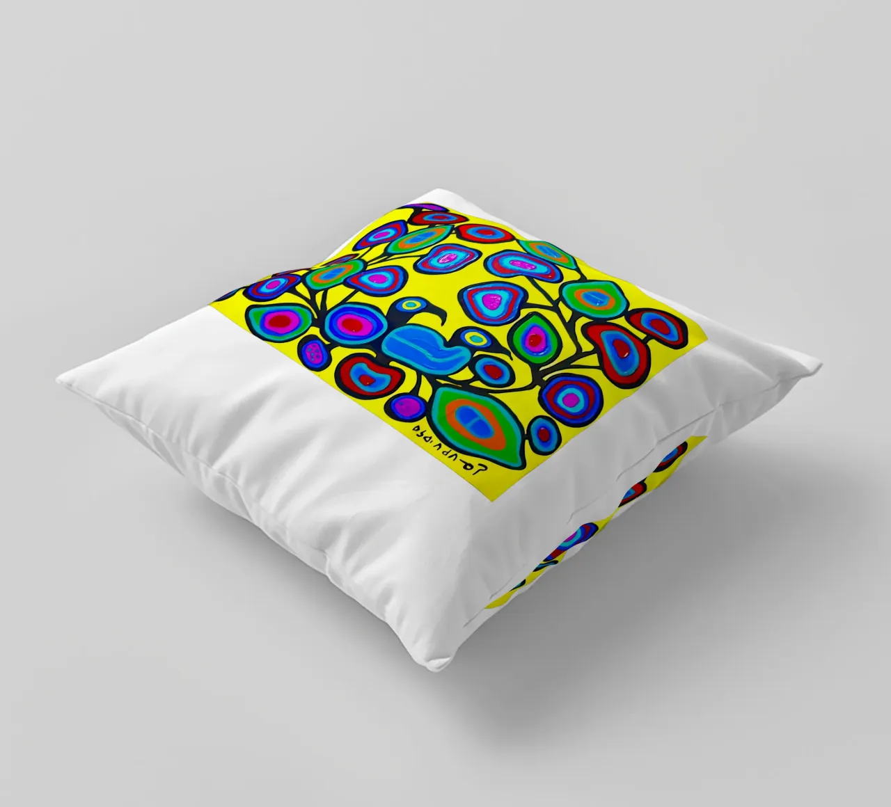 Floreale su giallo cuscino da ARTMAIACREATION