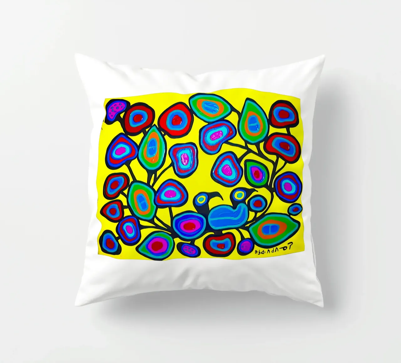 Floreale su giallo cuscino da ARTMAIACREATION