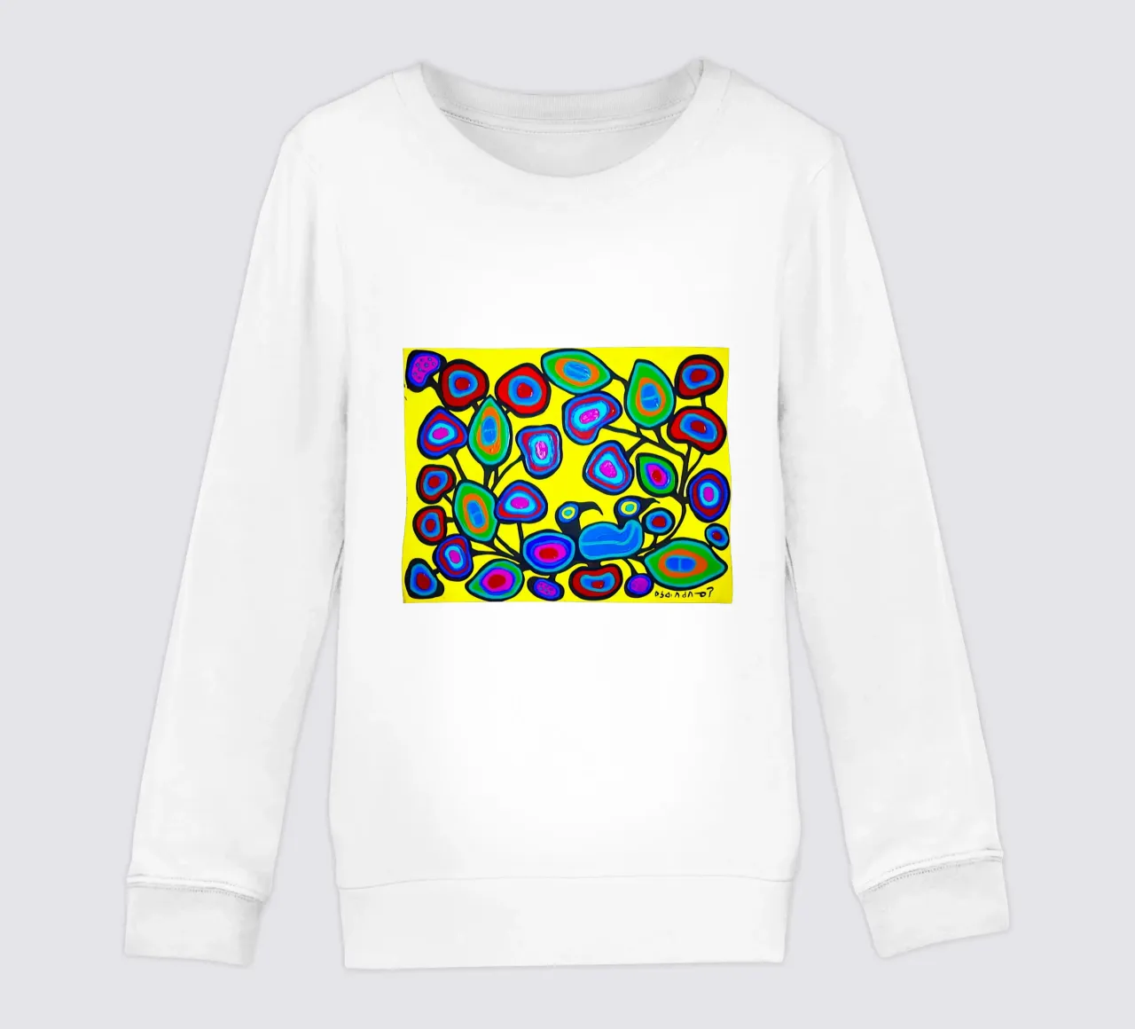 Floral on yellow kids sweatshirt by ARTMAIACREATION