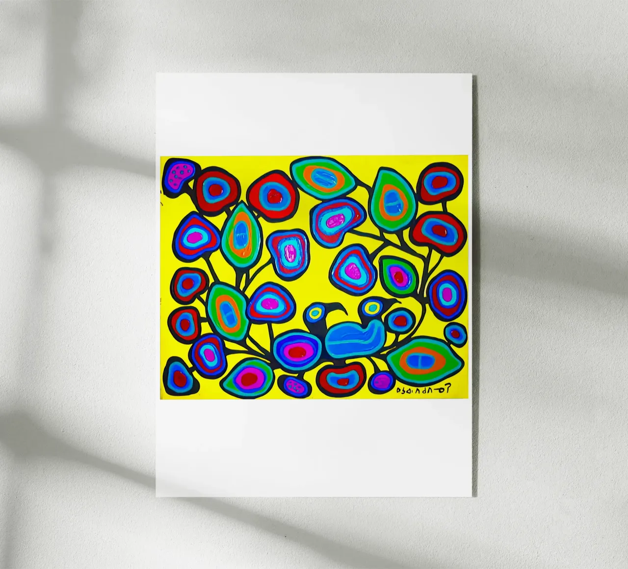 Floreale su giallo plexiglass da ARTMAIACREATION