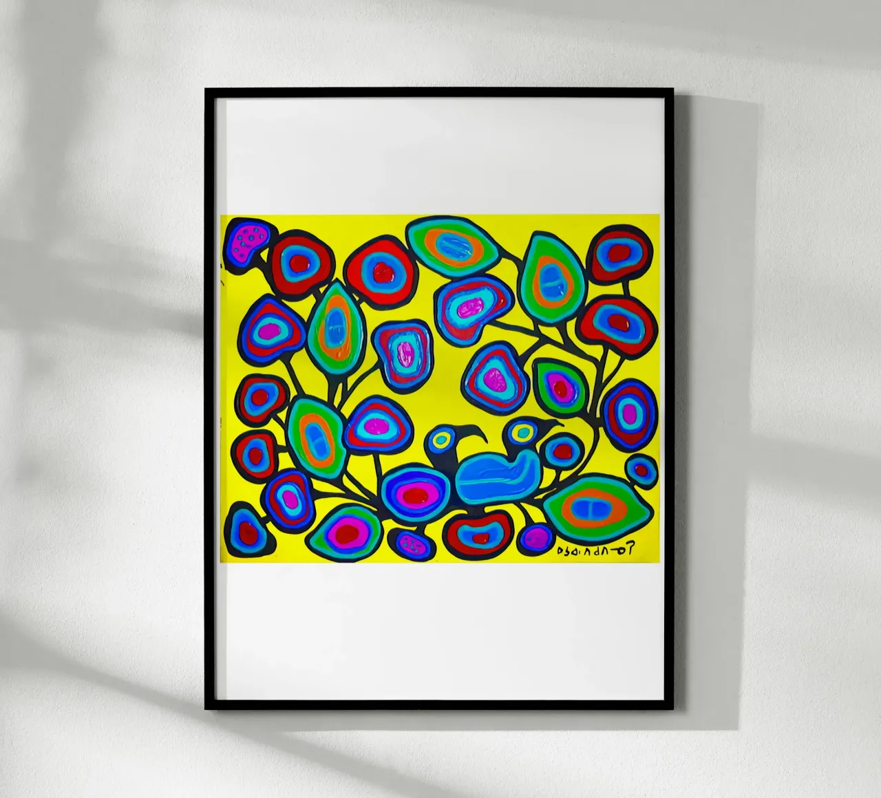 Floral on yellow poster by ARTMAIACREATION