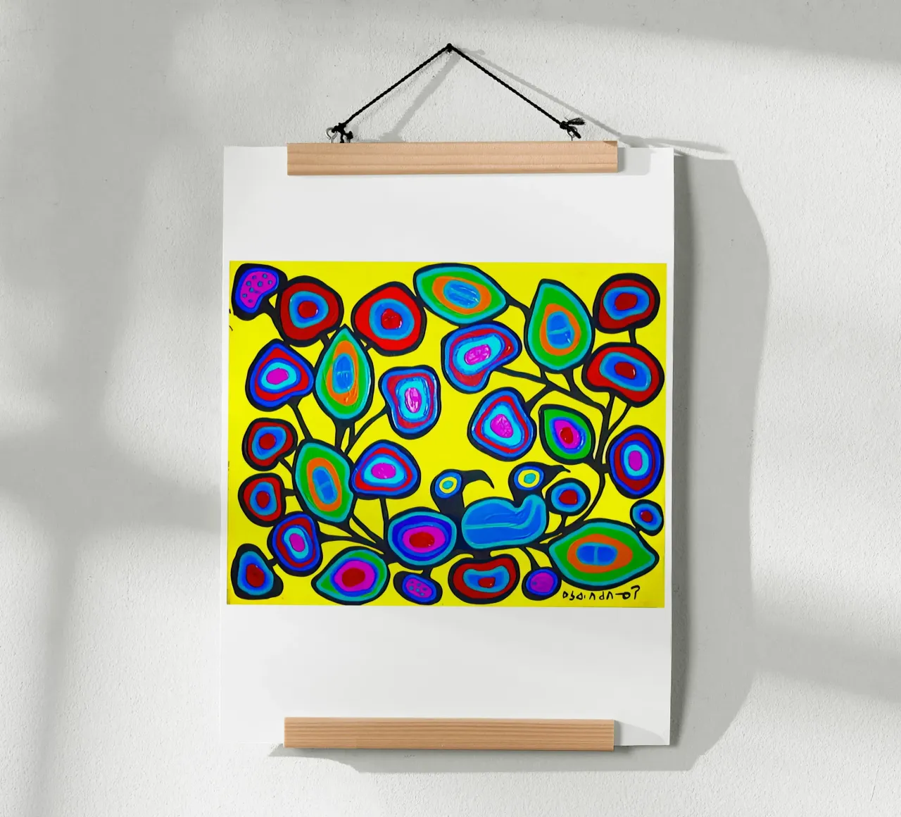 Floral on yellow poster by ARTMAIACREATION