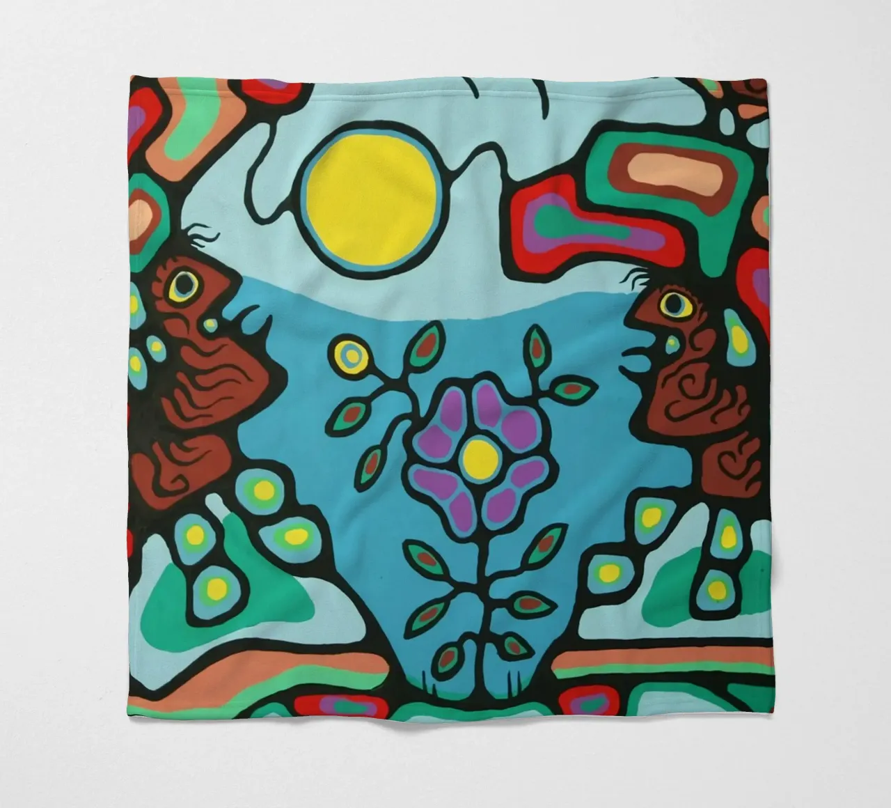 Norval Morisseau fleece blanket by ARTMAIACREATION