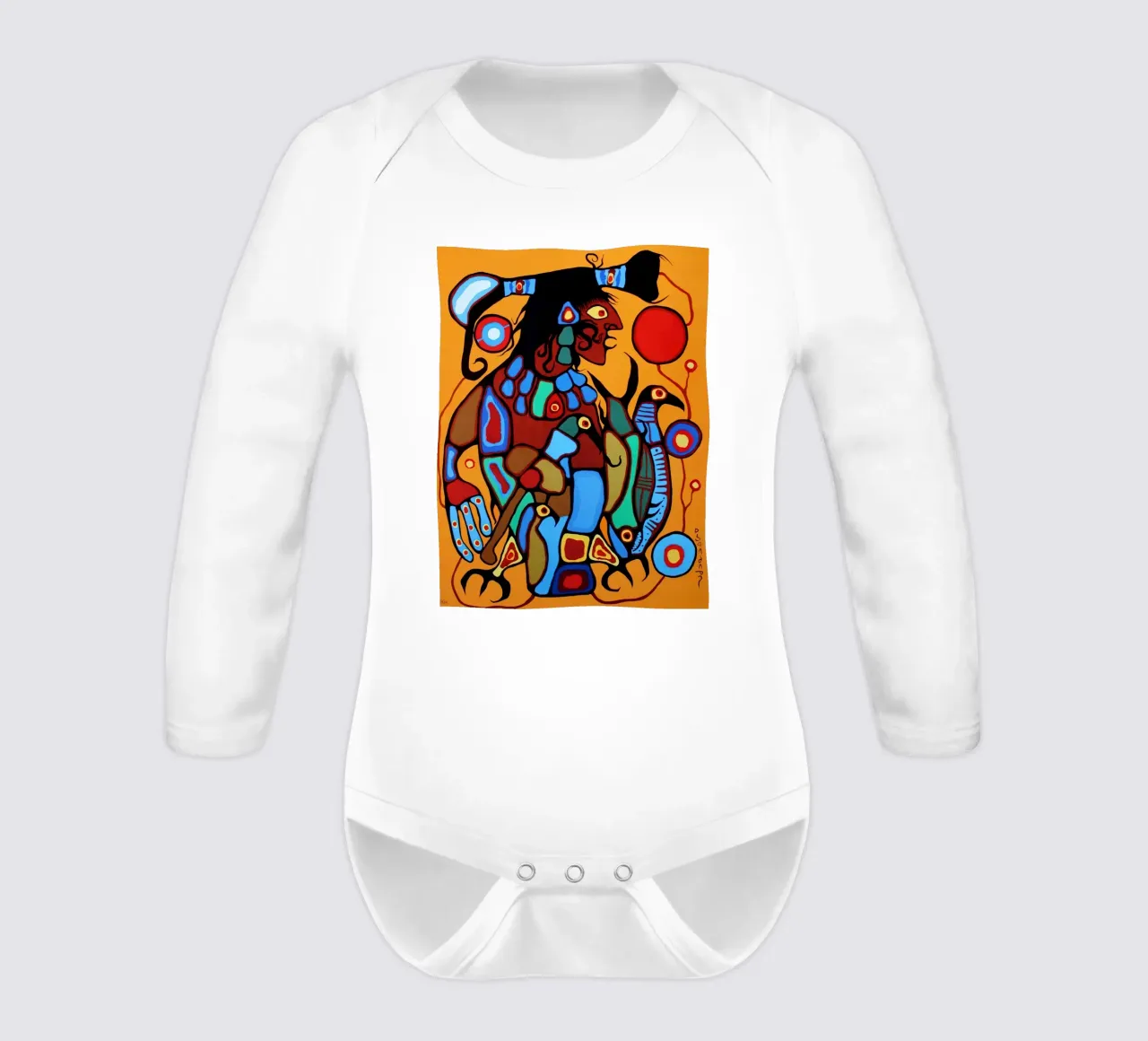 Hand Numbered long-sleeve baby romper by ARTMAIACREATION