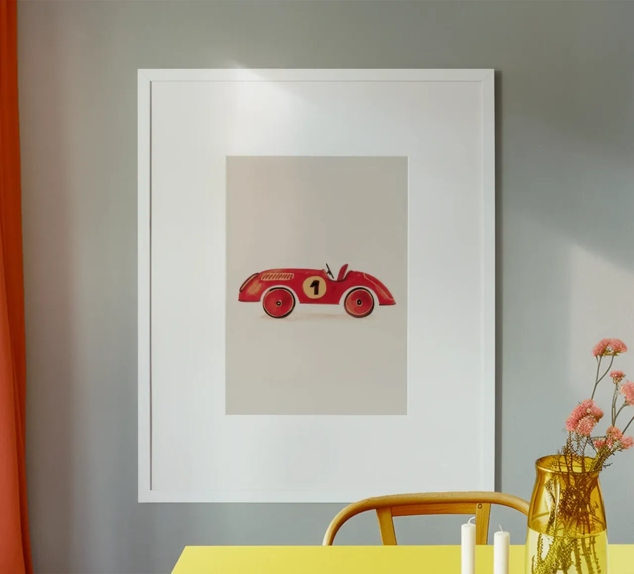 Voiture de course rouge poster de muench benjamin