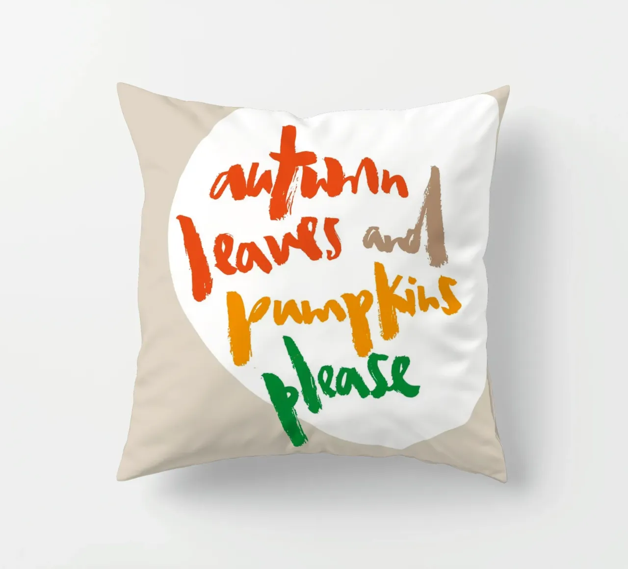 Fall leafs and pumpkins please cuscino da Brushmeetspaper