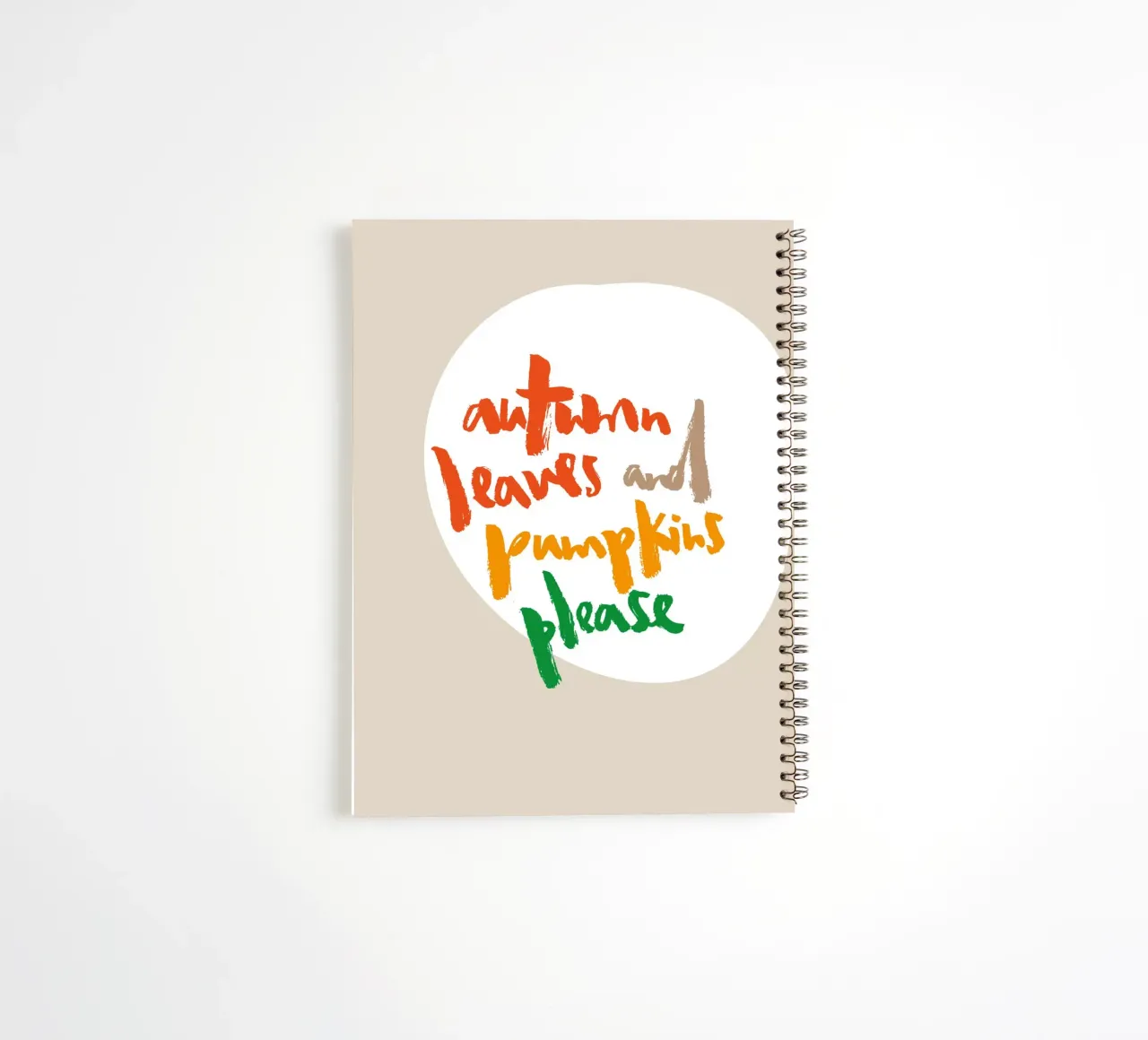 Fall leafs and pumpkins please spiral notebook by Brushmeetspaper