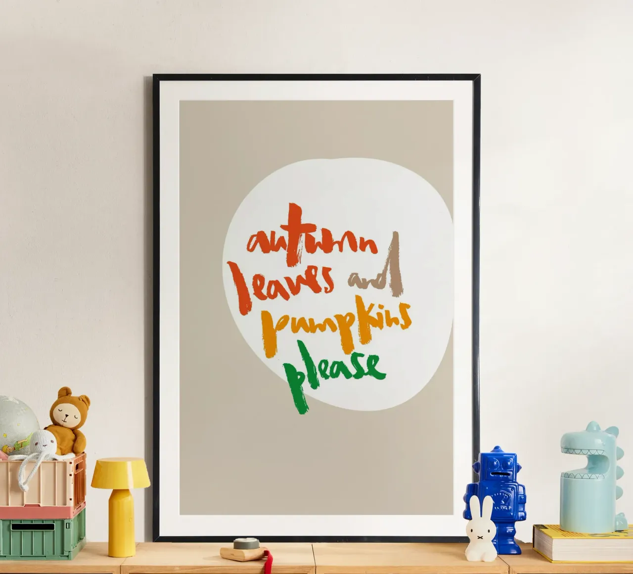 Fall leafs and pumpkins please poster da Brushmeetspaper