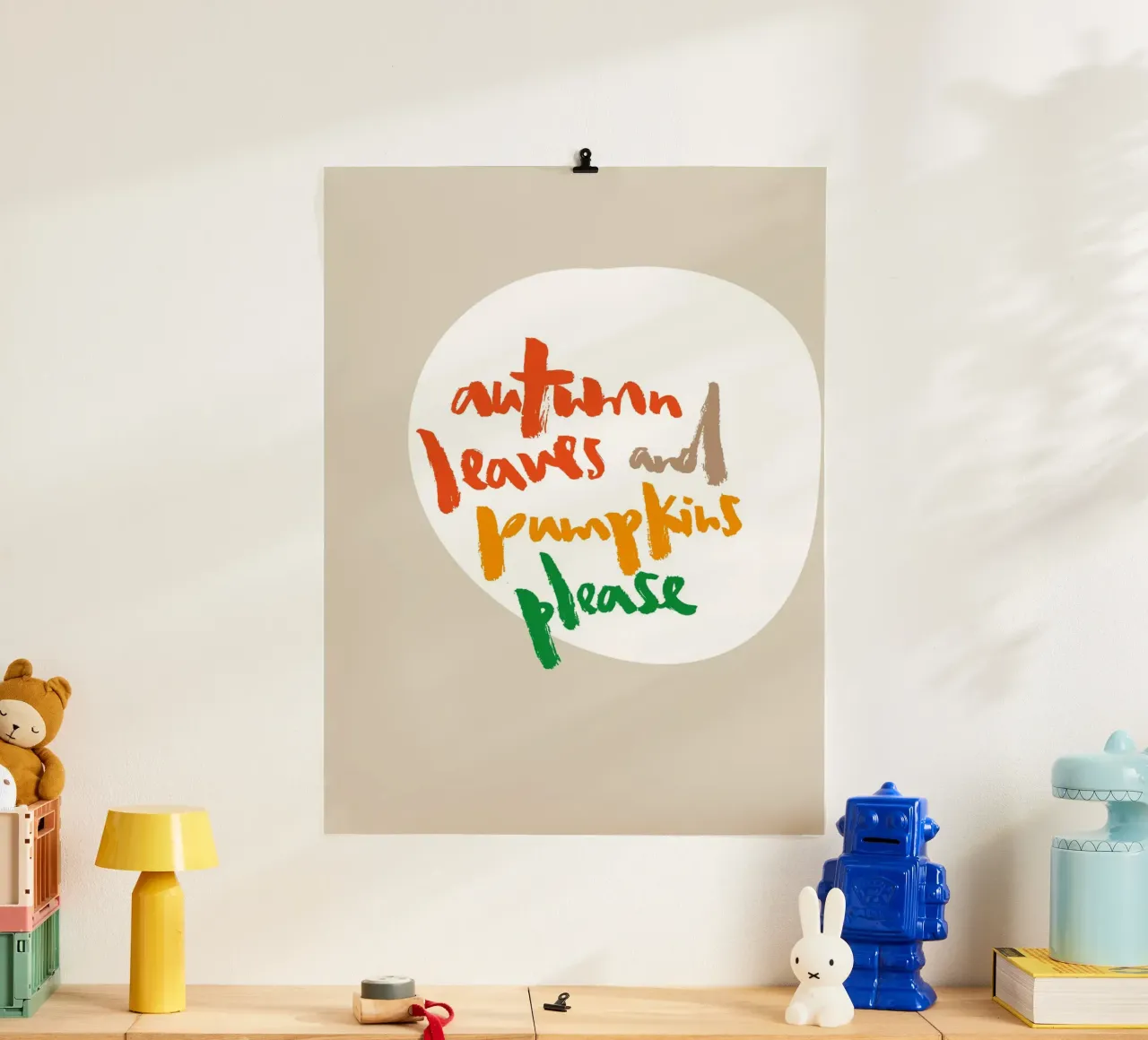 Fall leafs and pumpkins please poster da Brushmeetspaper