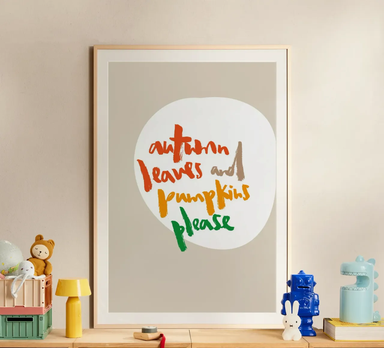 Fall leafs and pumpkins please poster da Brushmeetspaper