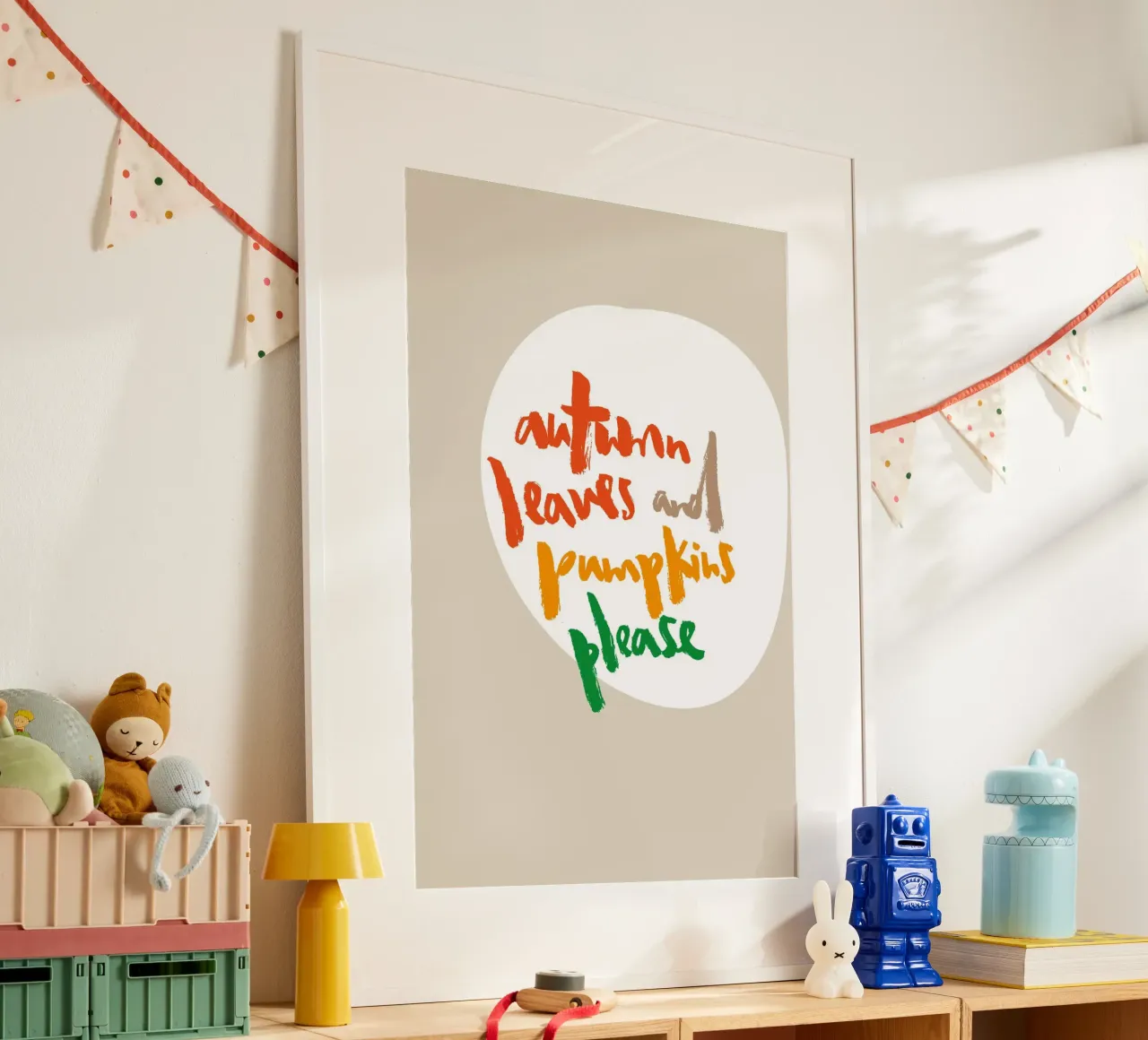 Fall leafs and pumpkins please poster da Brushmeetspaper