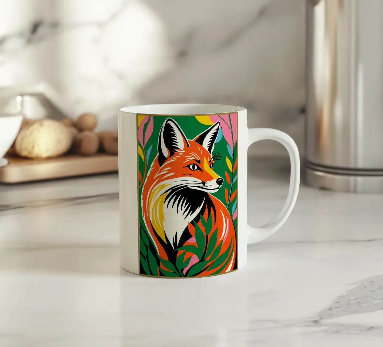 Volpe colorata tazza in ceramica da Drew Studio
