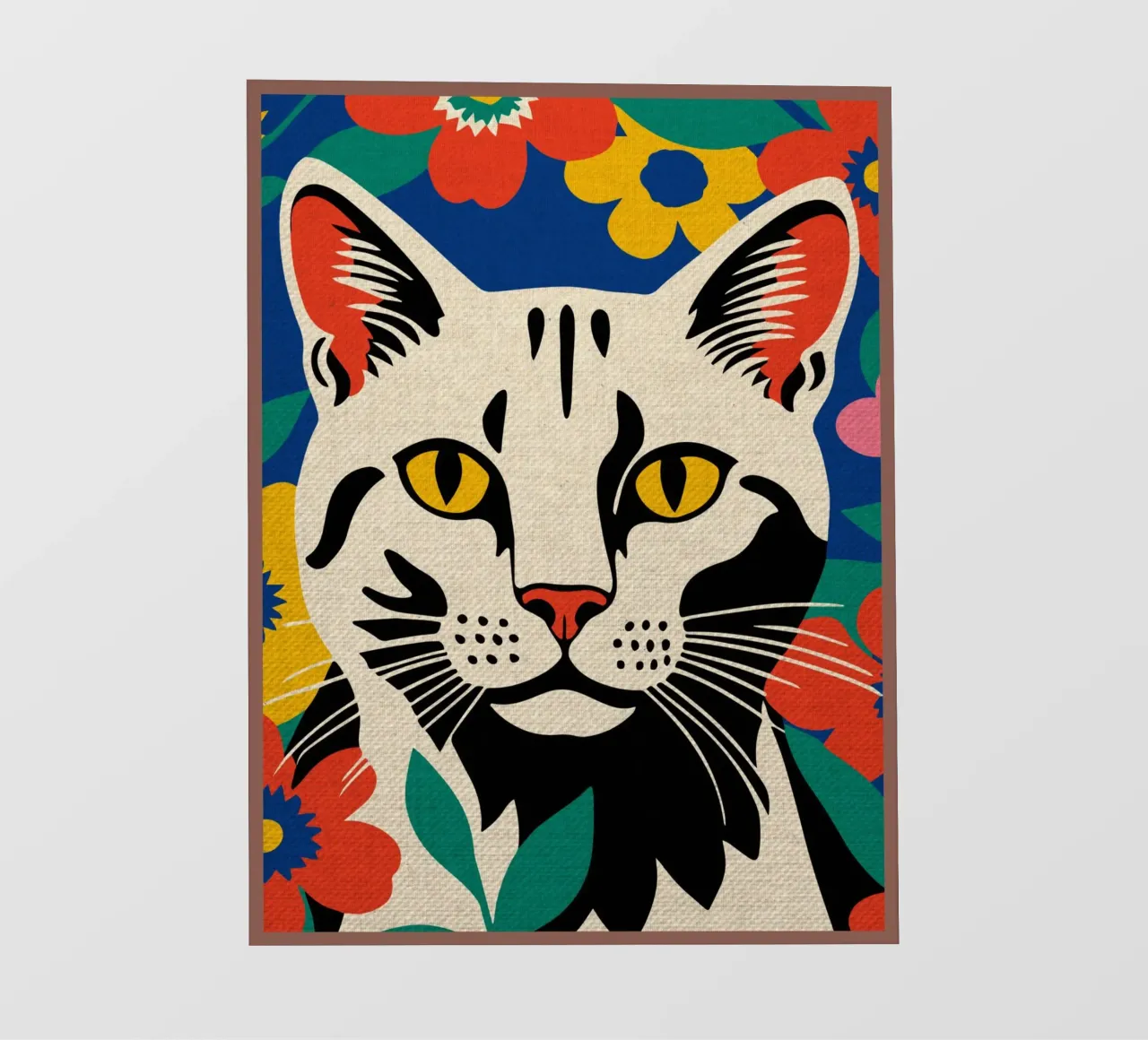 Gatto colorato e carino telo in pvc da Drew Studio