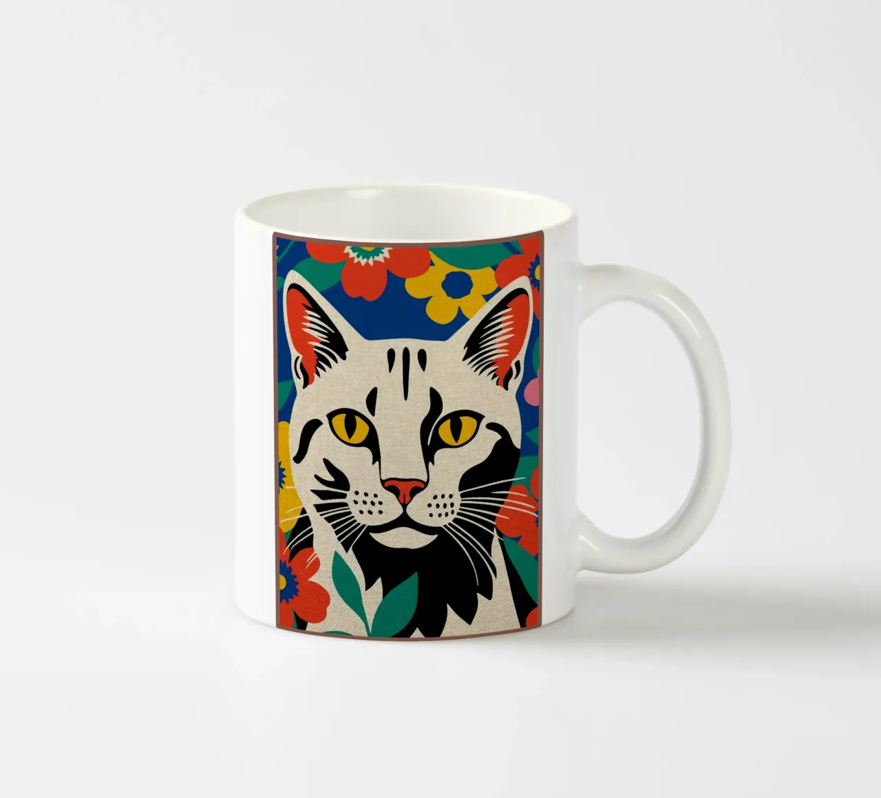 Gatto colorato e carino tazza in ceramica da Drew Studio