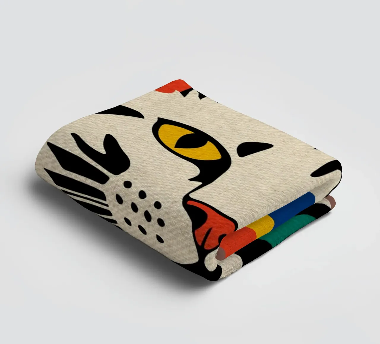 Gatto colorato e carino asciugamano da bagno da Drew Studio