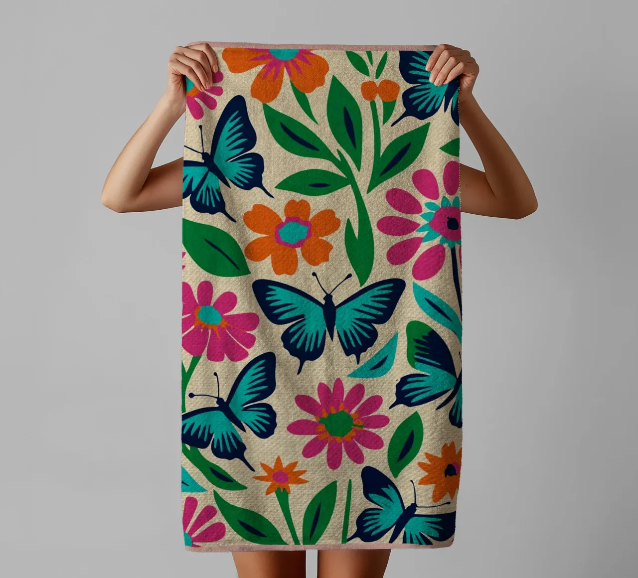 Farfalle colorate asciugamano da bagno da Drew Studio