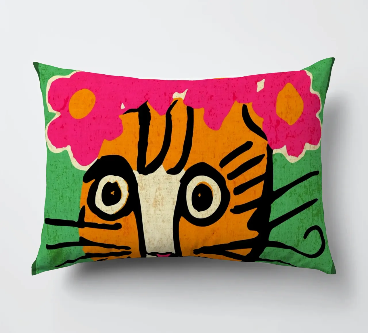 Gatto con corona di fiori cuscino da Drew Studio