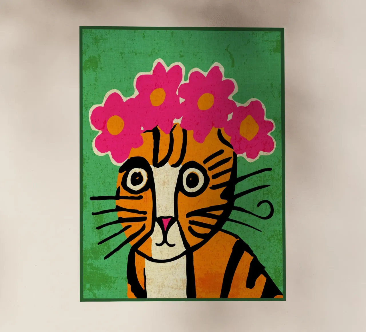 Gatto con corona di fiori pellicola backlit da Drew Studio