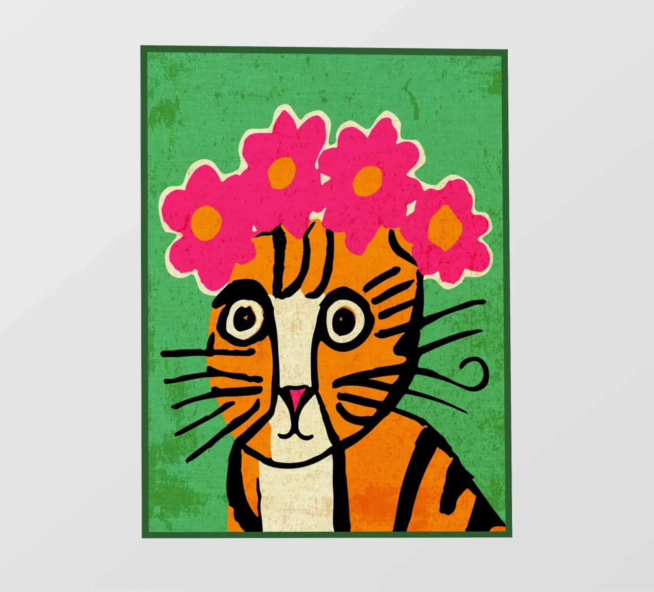 Gatto con corona di fiori pellicola backlit da Drew Studio