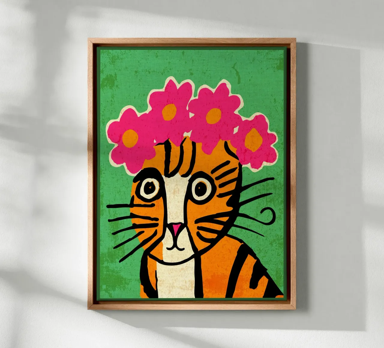 Gatto con corona di fiori tela da Drew Studio
