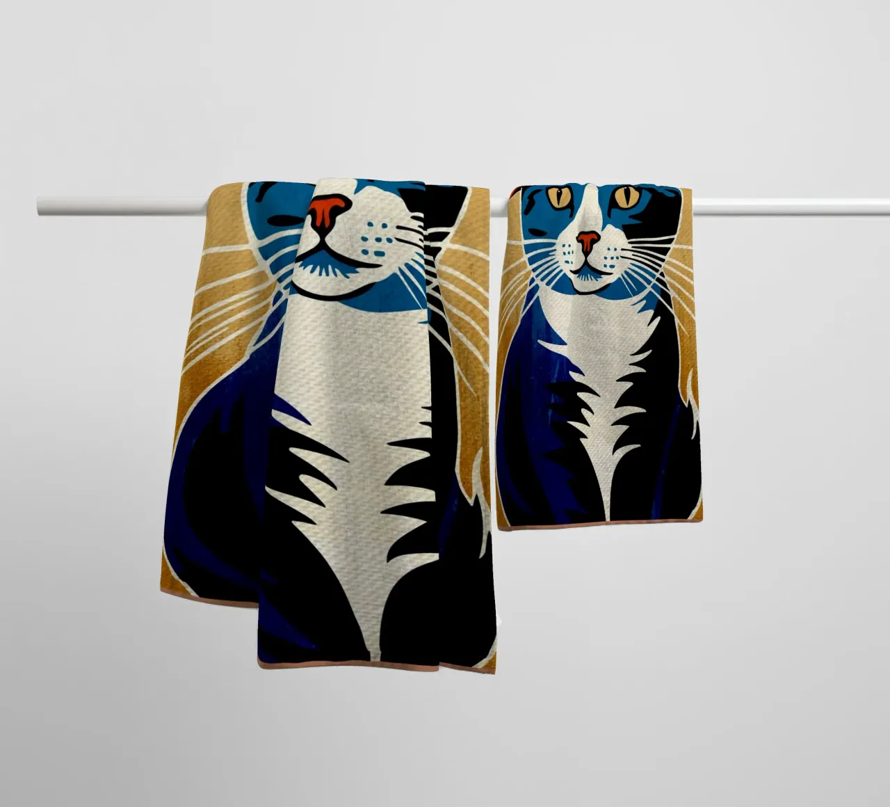 Bonjour Gatto con berretto asciugamano da bagno da Drew Studio