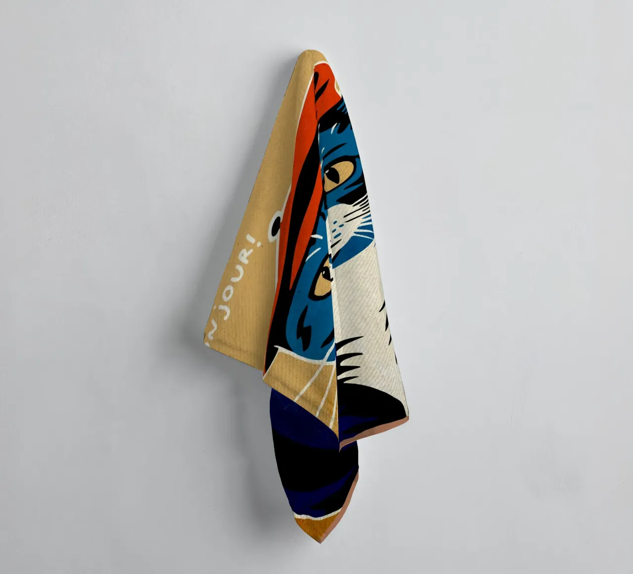 Bonjour Gatto con berretto asciugamano da bagno da Drew Studio