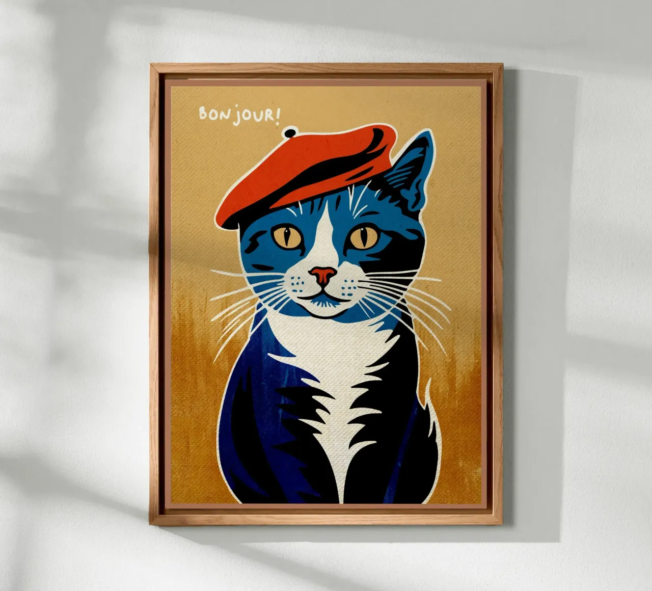 Bonjour Gatto con berretto alluminio dibond da Drew Studio