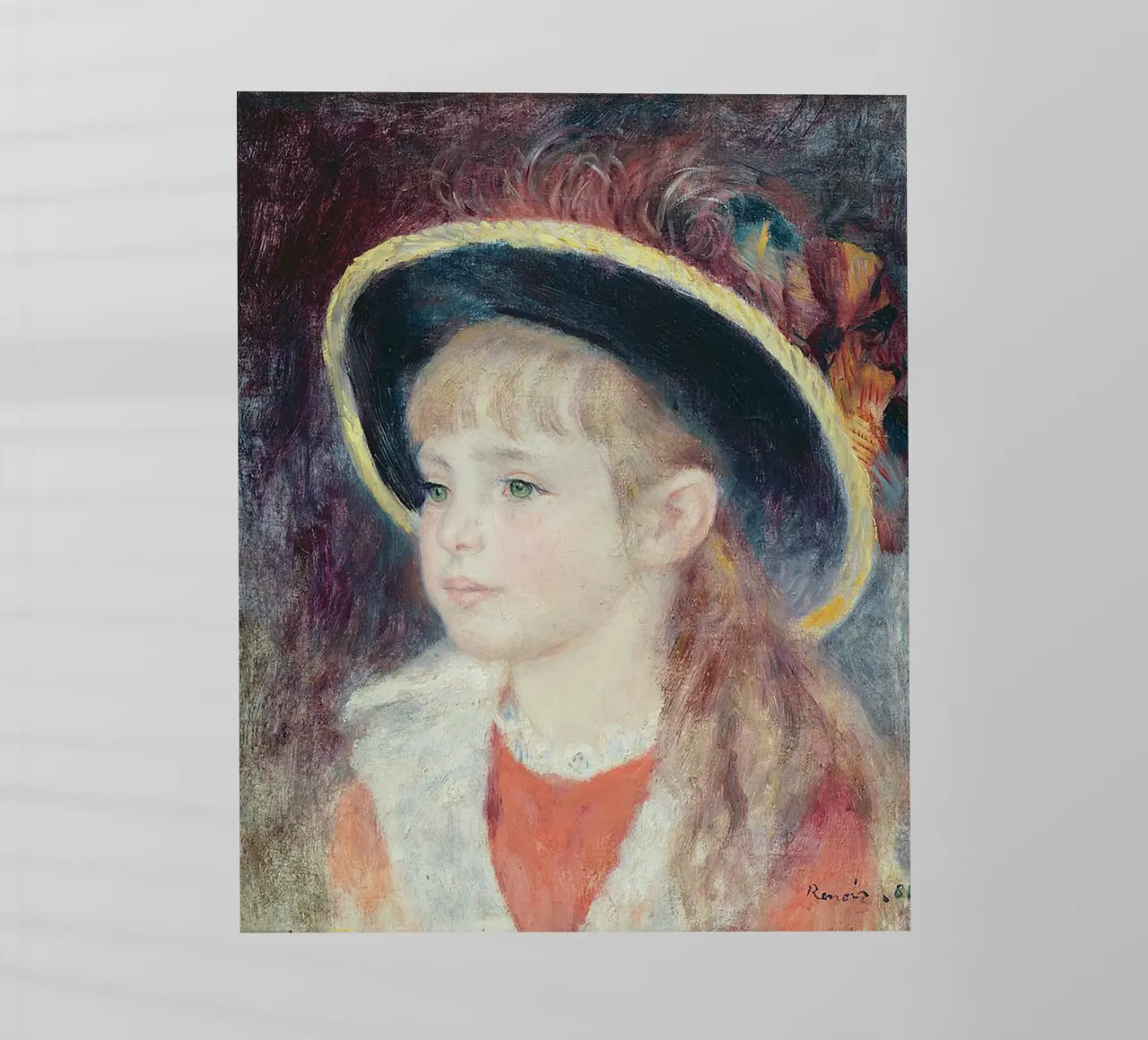 Ritratto di ragazza con cappello blu, 1881, olio su tela pellicola backlit da LaurelArt