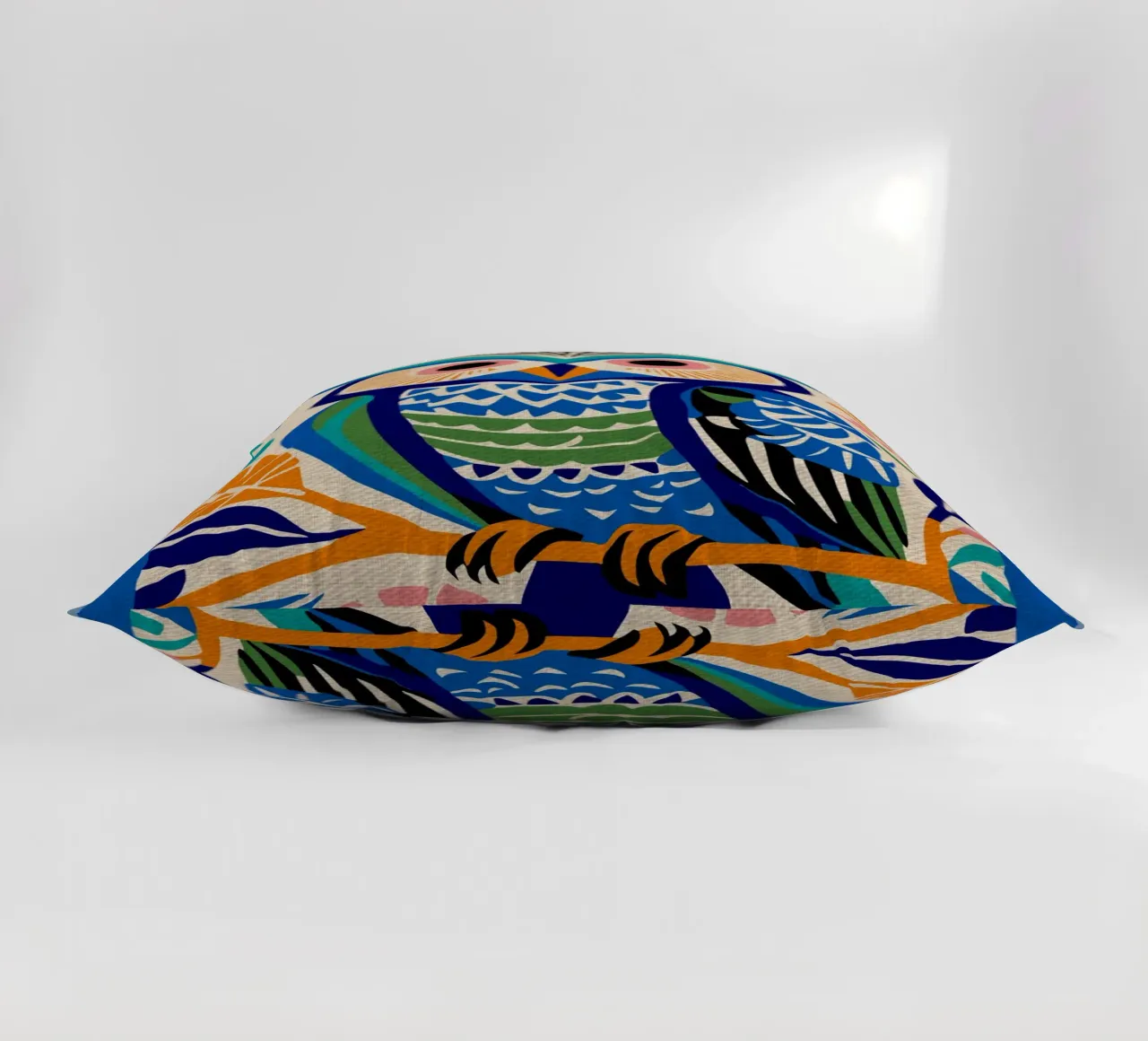 Gufo selvatico blu cuscino da Drew Studio