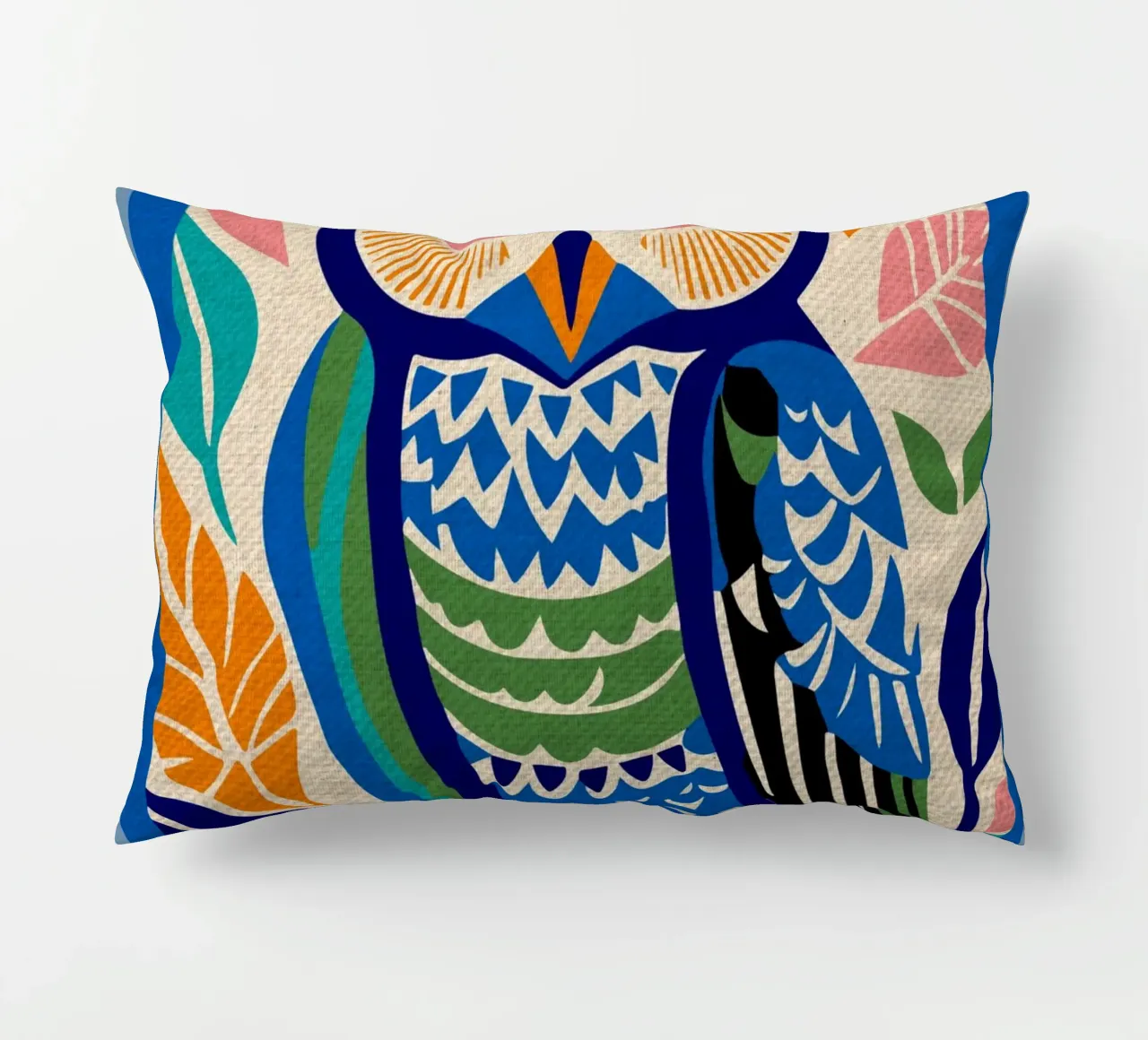 Gufo selvatico blu cuscino da Drew Studio