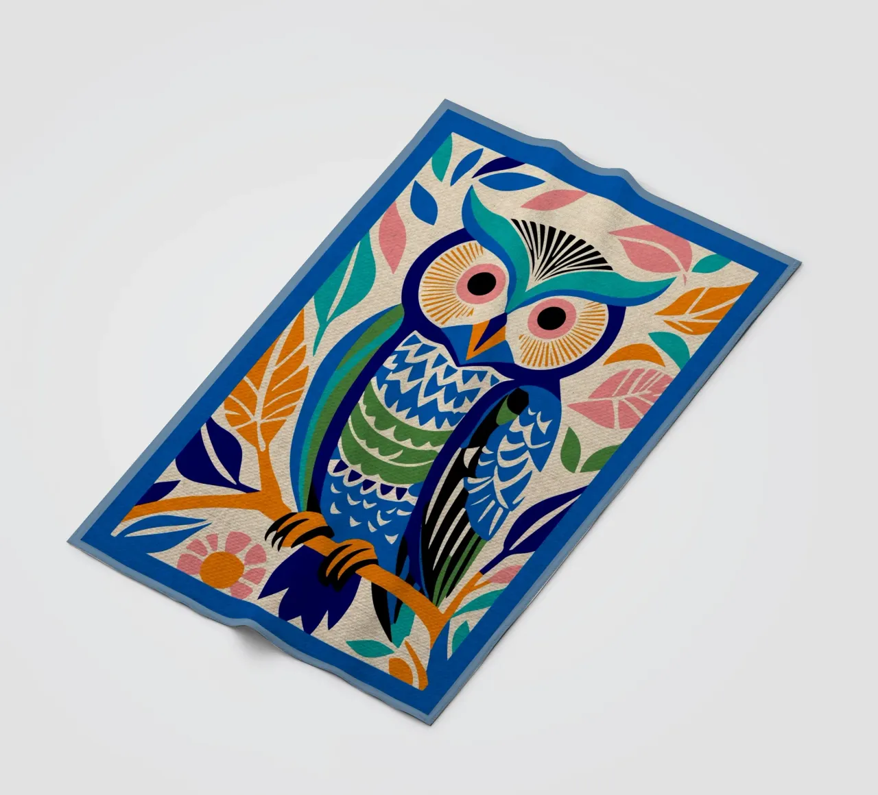 Gufo selvatico blu coperta in pile da Drew Studio