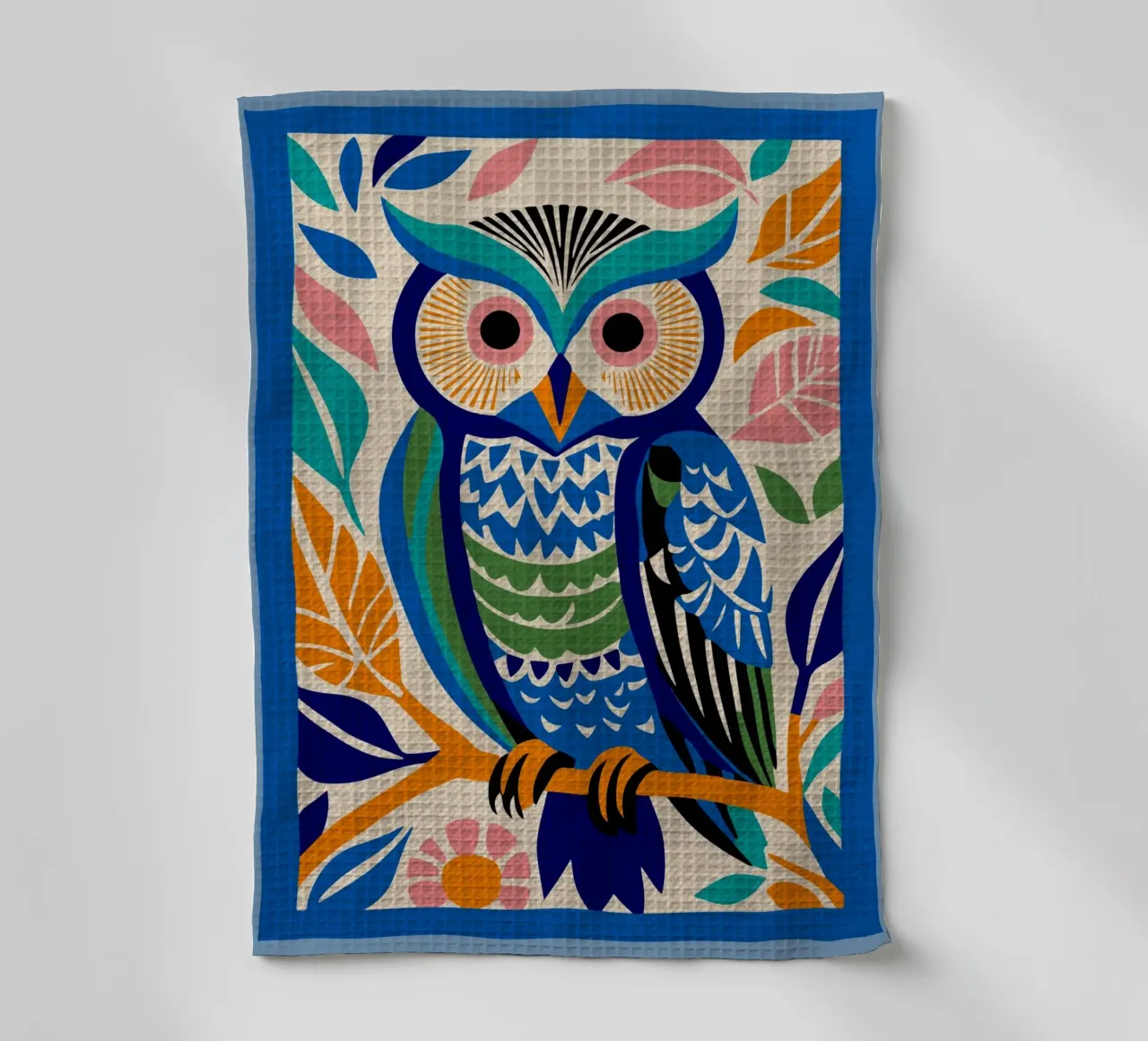 Gufo selvatico blu canovaccio da cucina da Drew Studio