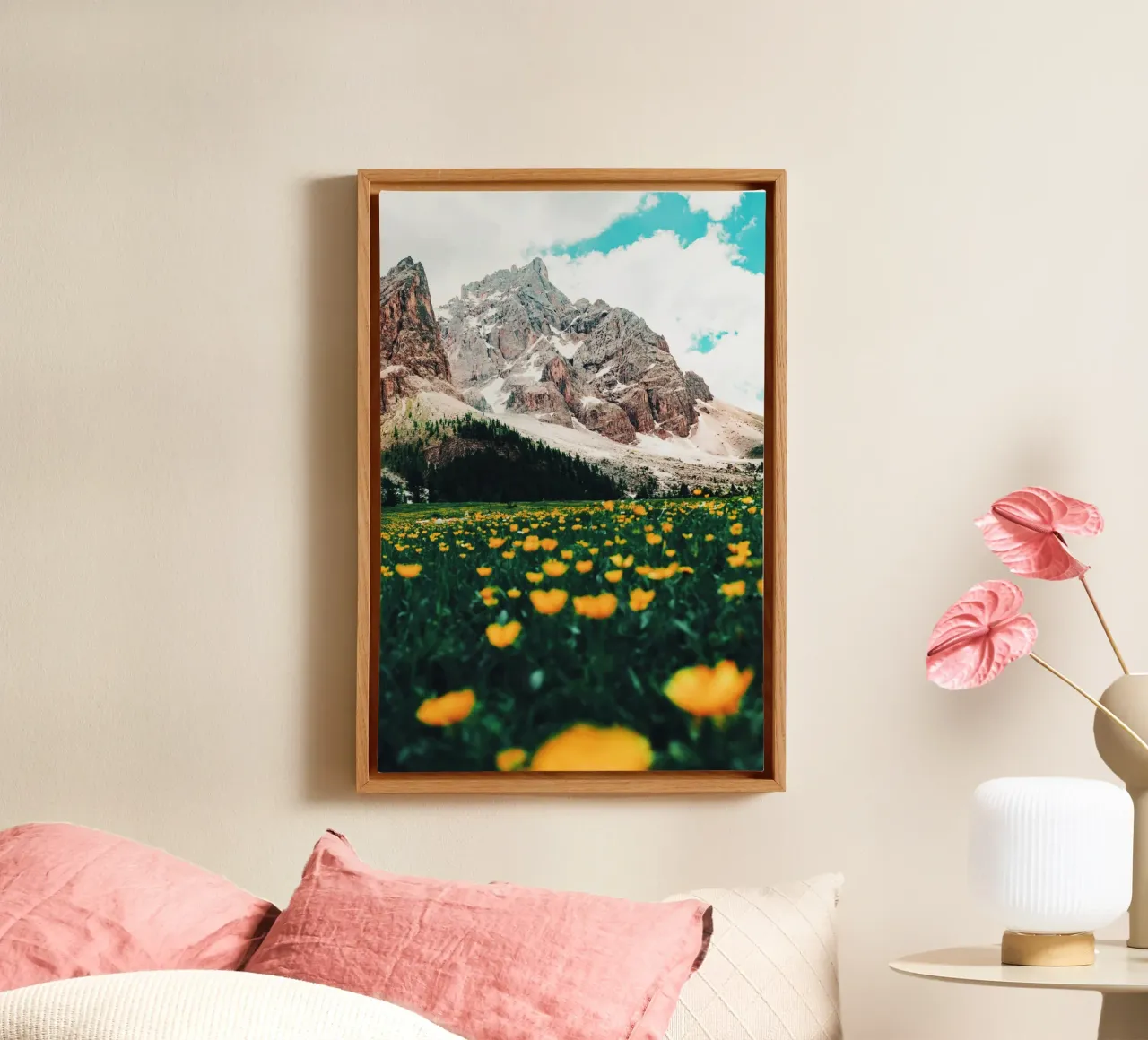 fiori di montagna tela con Cornice a cassetta da Nature's Palette