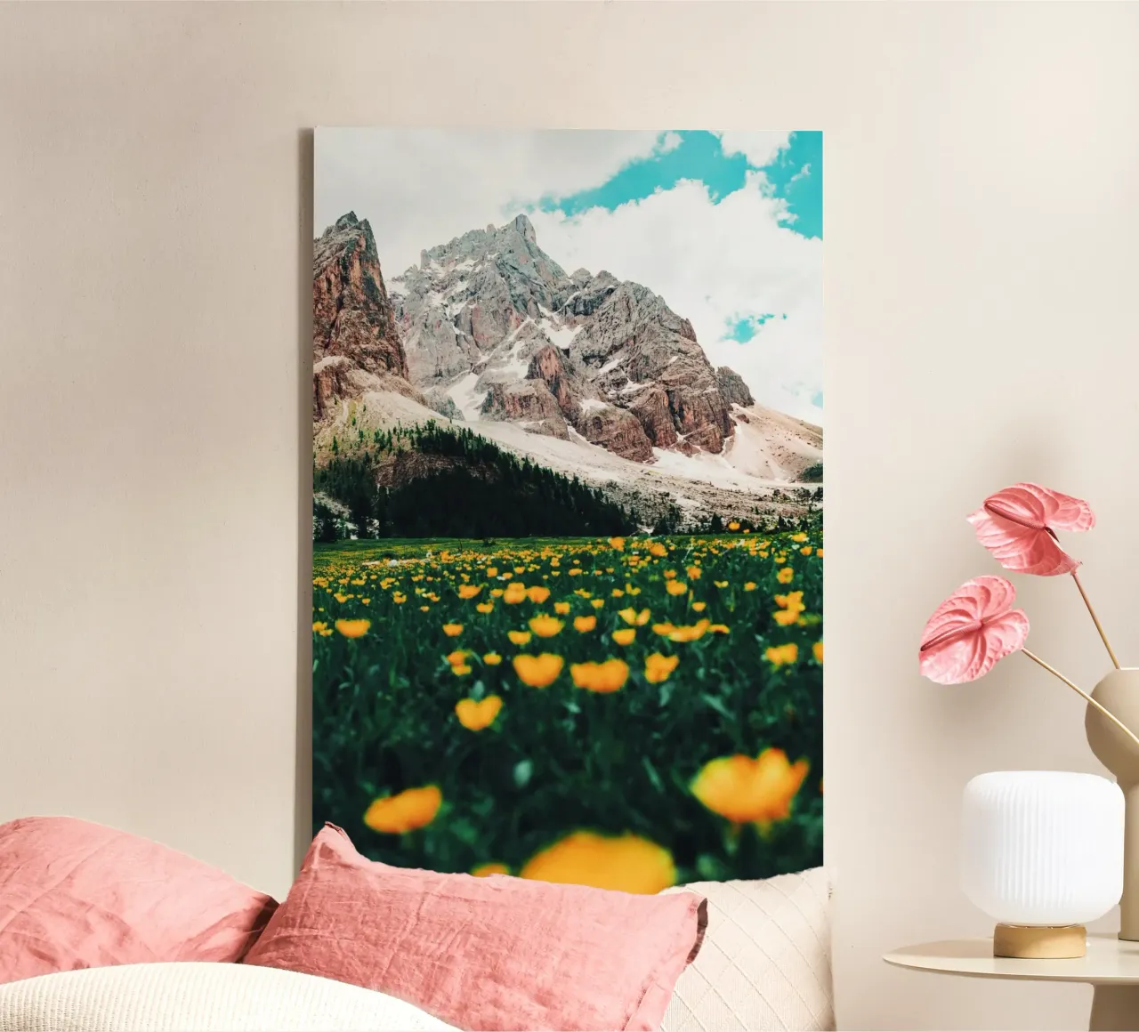 fiori di montagna tela con Cornice a cassetta da Nature's Palette
