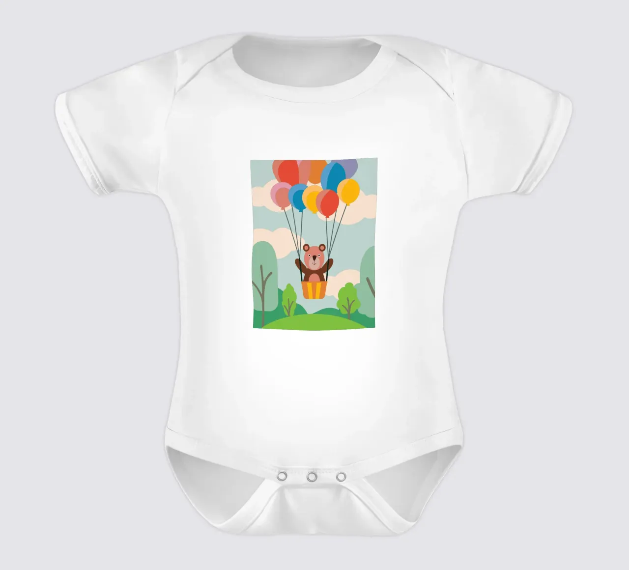 Orso con palloncino body neonato maniche corte da CUTE ANIMALS
