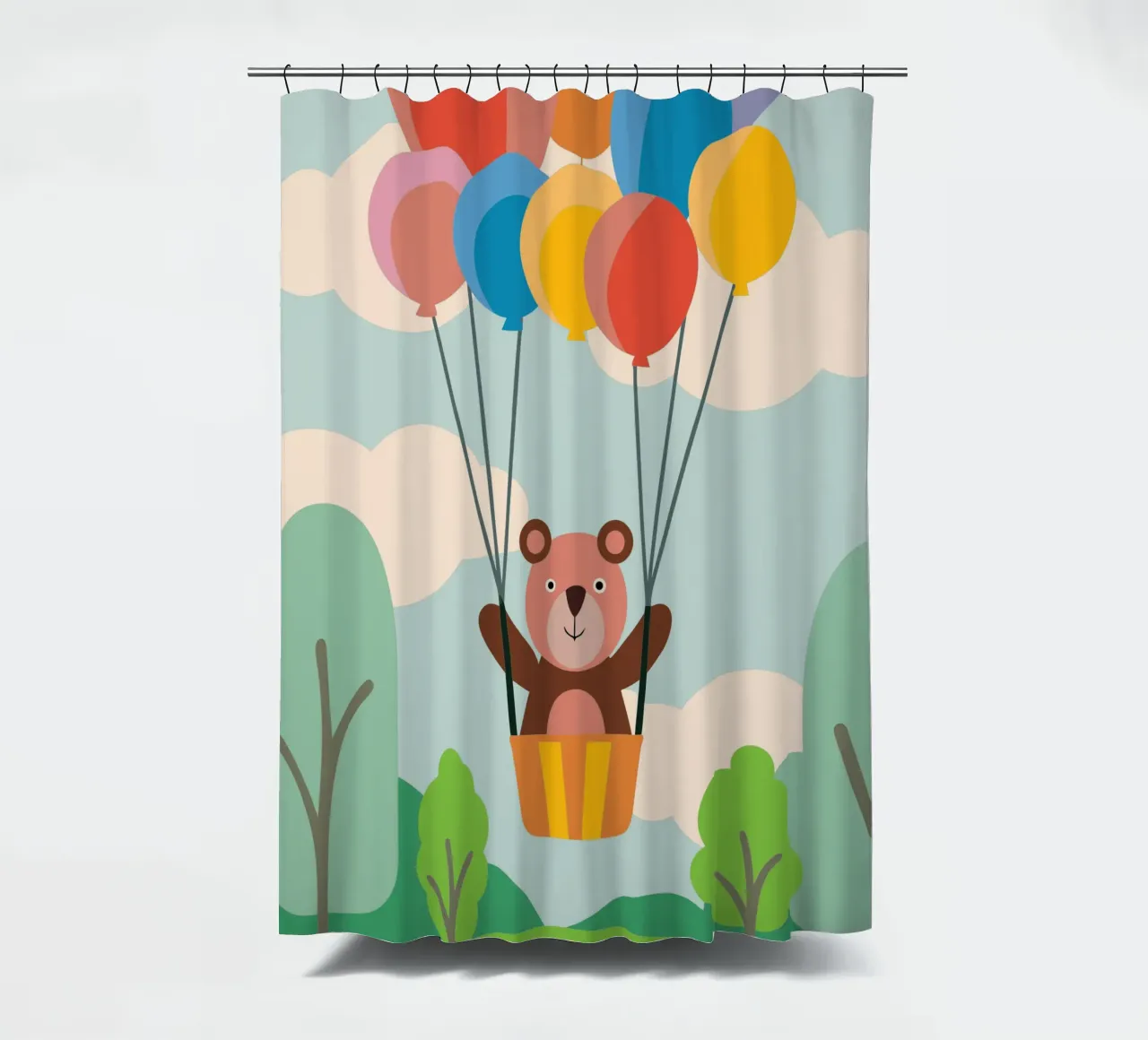 Orso con palloncino tenda da doccia da CUTE ANIMALS