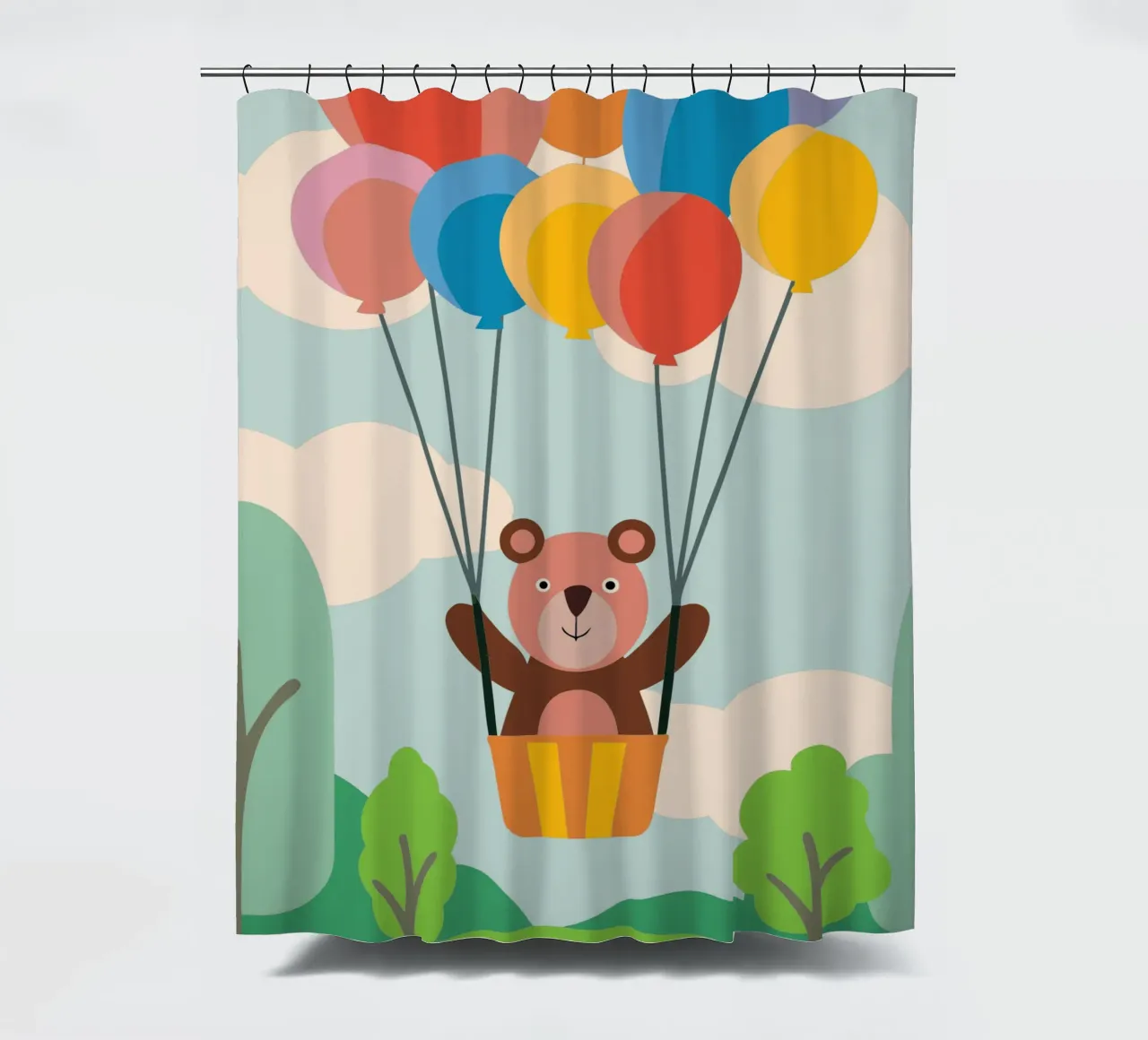 Orso con palloncino tenda da doccia da CUTE ANIMALS