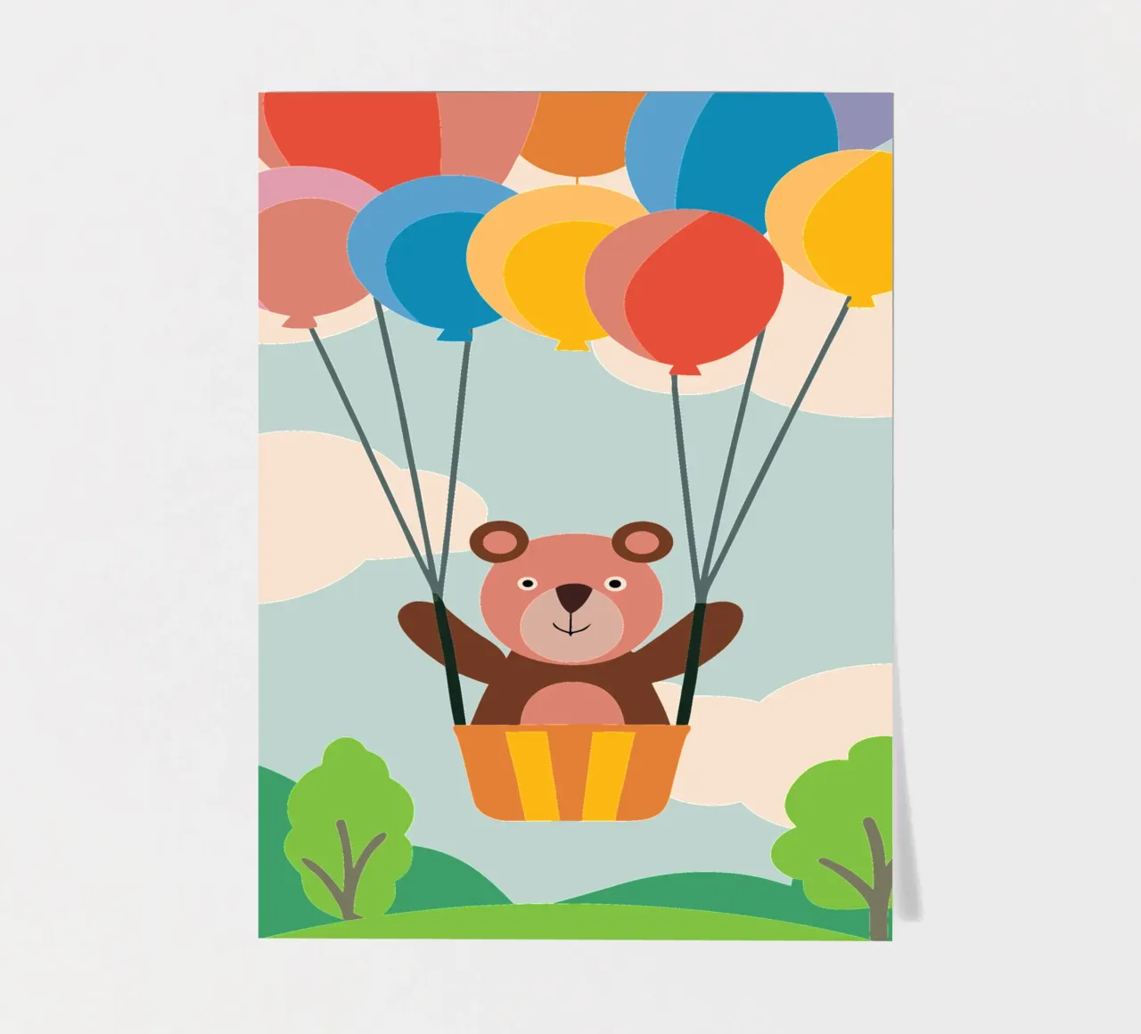 Bear with Balloon sticker sheet by CUTE ANIMALS