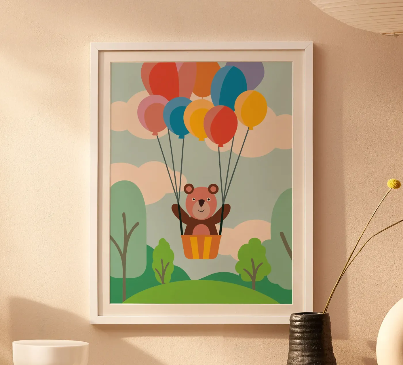 Bear with Balloon poster by CUTE ANIMALS