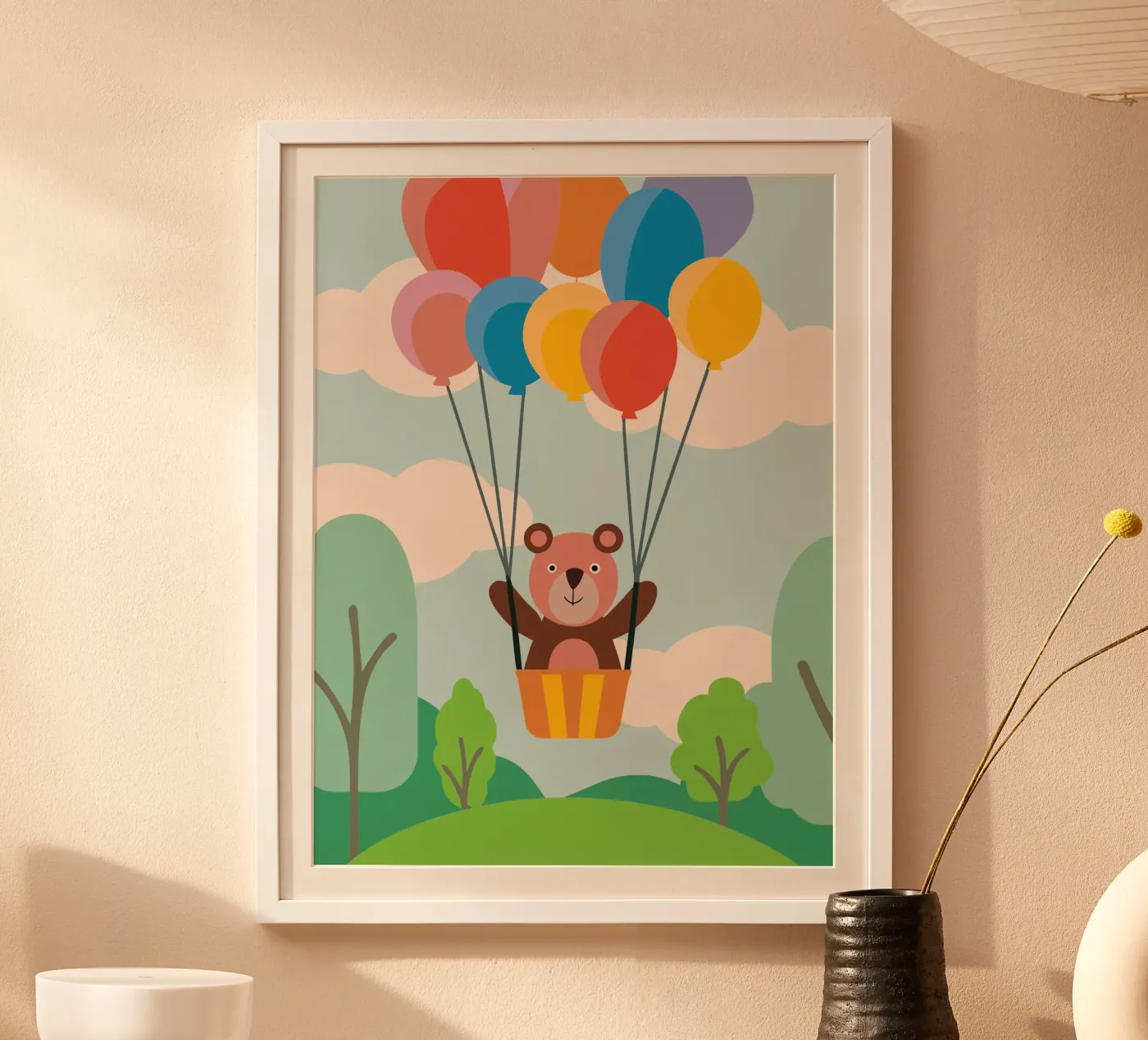 Bear with Balloon poster by CUTE ANIMALS